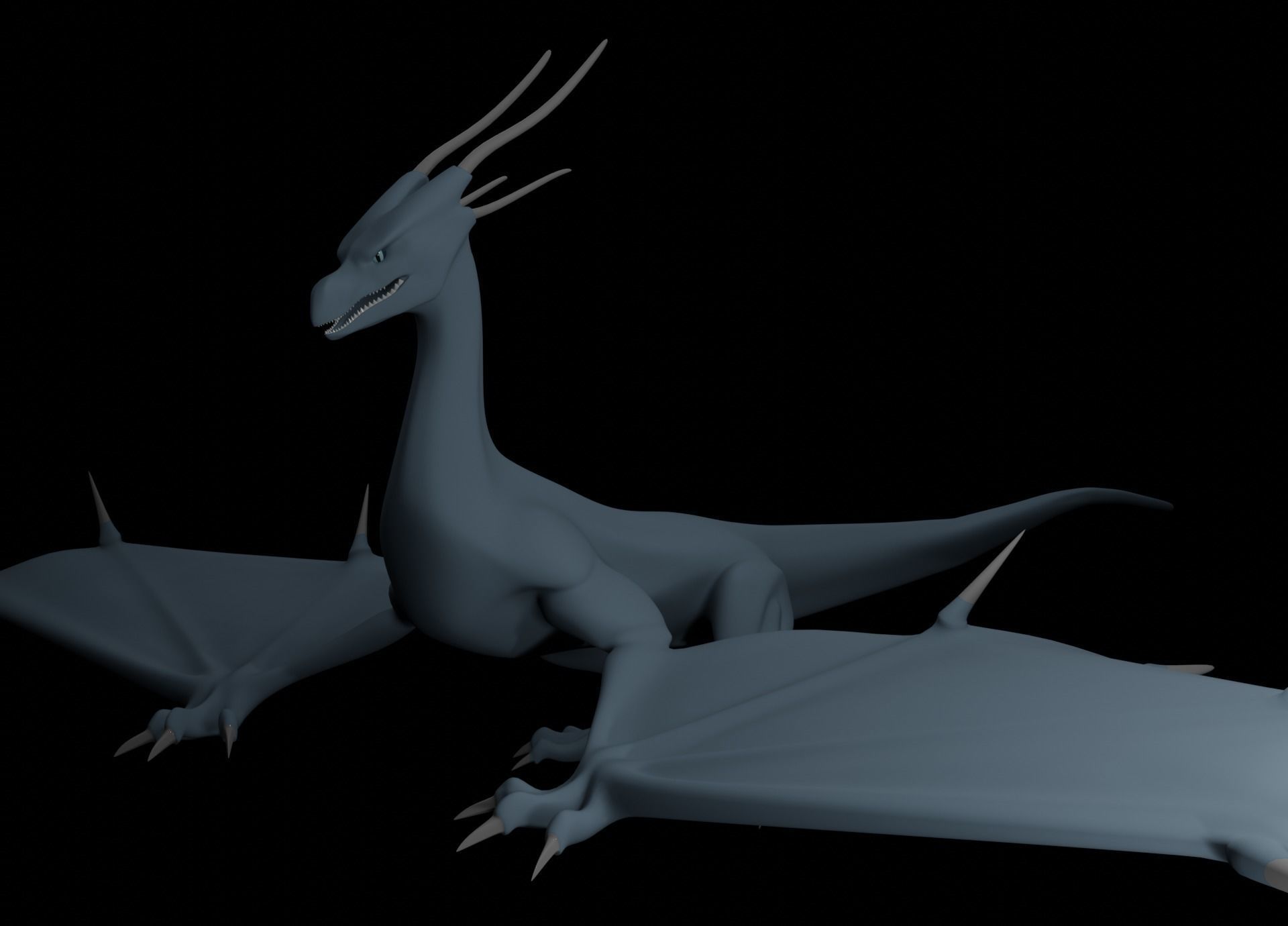 LowPoly Flying Sky Dragon Low-poly 3D model_56