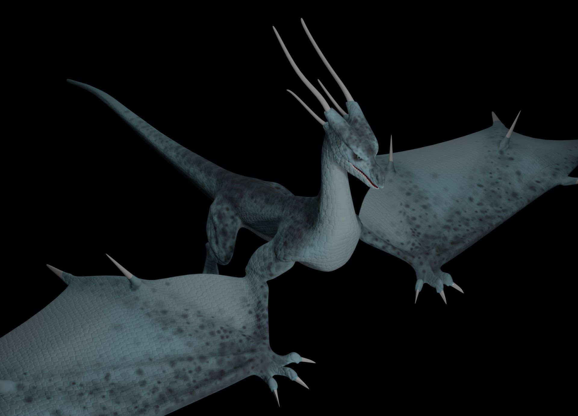 LowPoly Flying Sky Dragon Low-poly 3D model_9