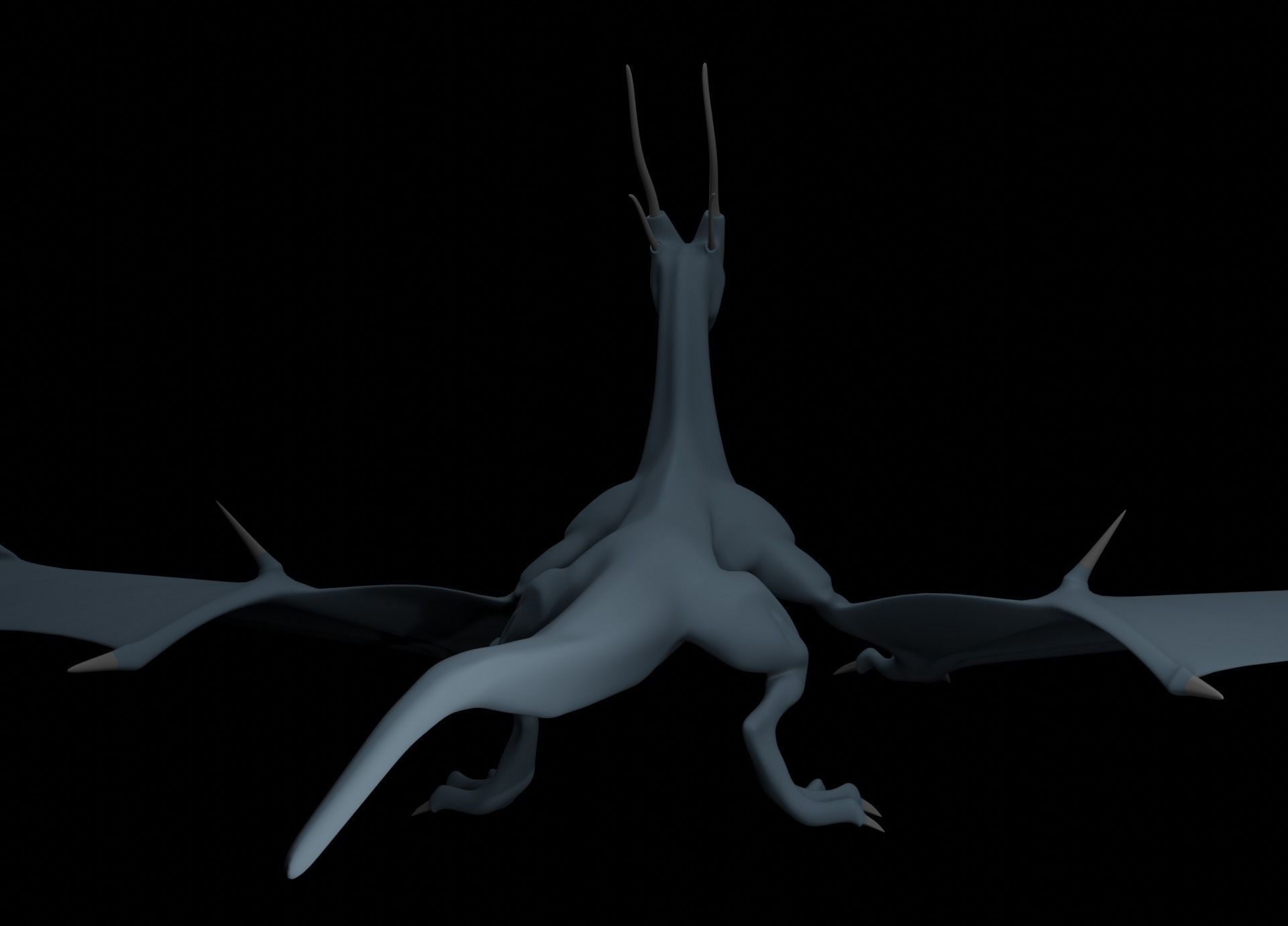 LowPoly Flying Sky Dragon Low-poly 3D model_49