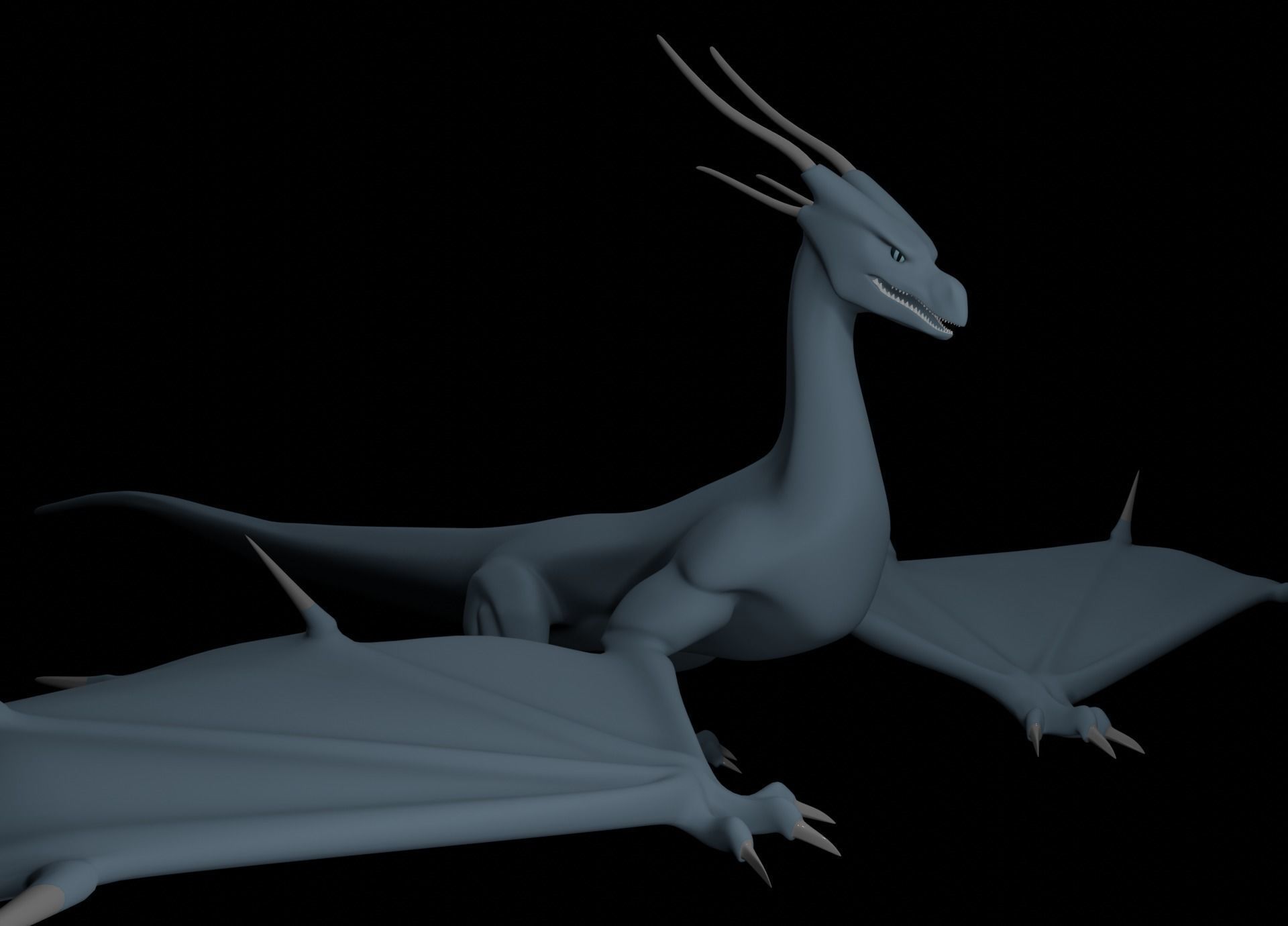 LowPoly Flying Sky Dragon Low-poly 3D model_41