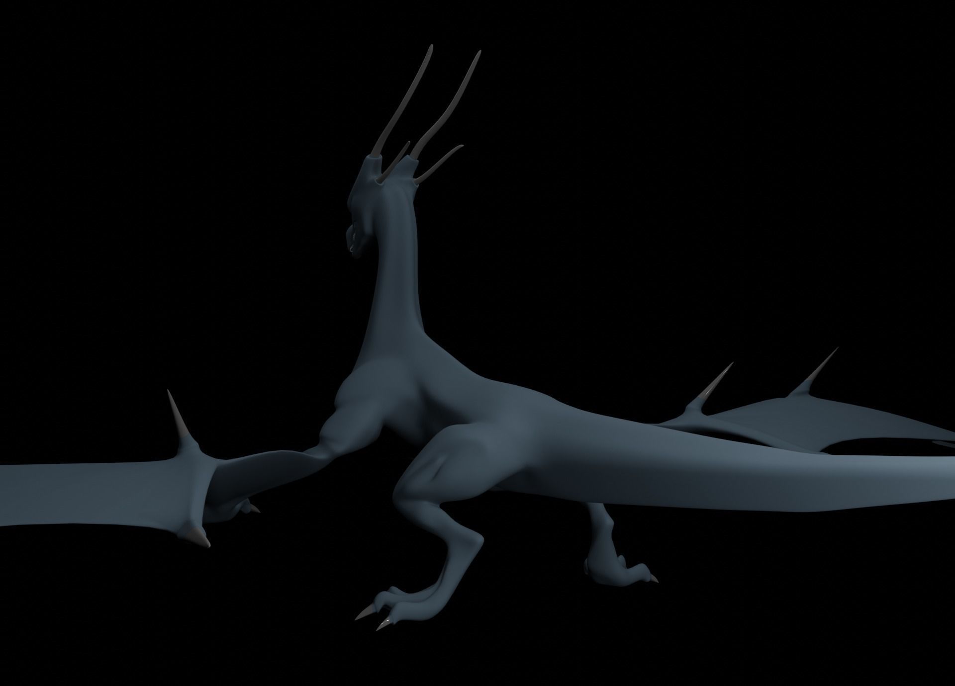 LowPoly Flying Sky Dragon Low-poly 3D model_51