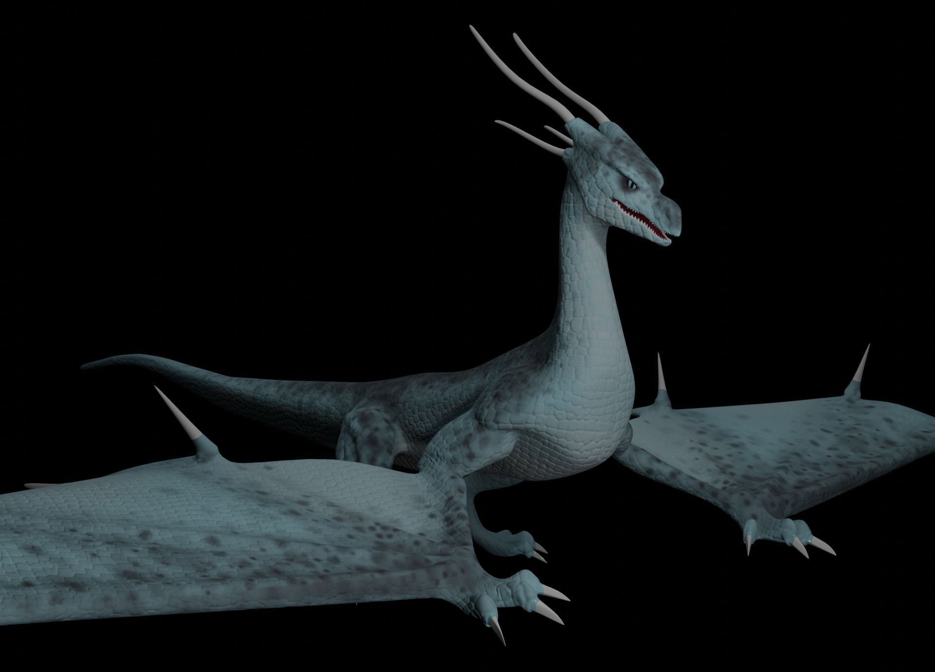 LowPoly Flying Sky Dragon Low-poly 3D model_15