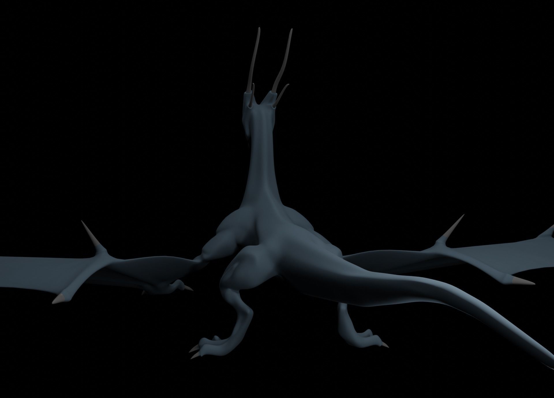 LowPoly Flying Sky Dragon Low-poly 3D model_50