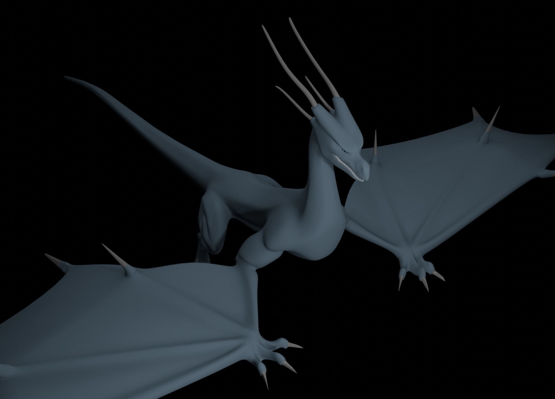 LowPoly Flying Sky Dragon Low-poly 3D model_10