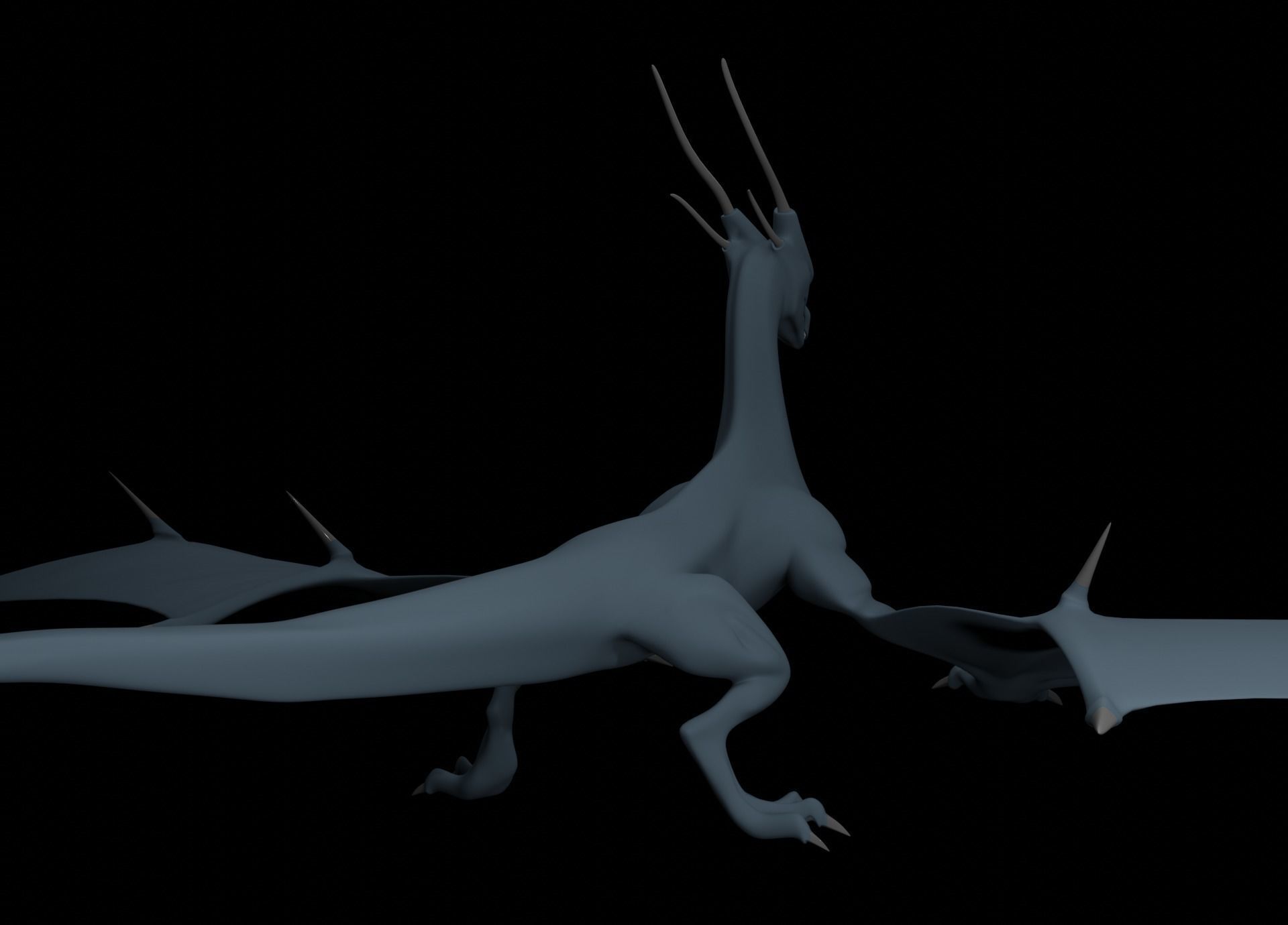 LowPoly Flying Sky Dragon Low-poly 3D model_48