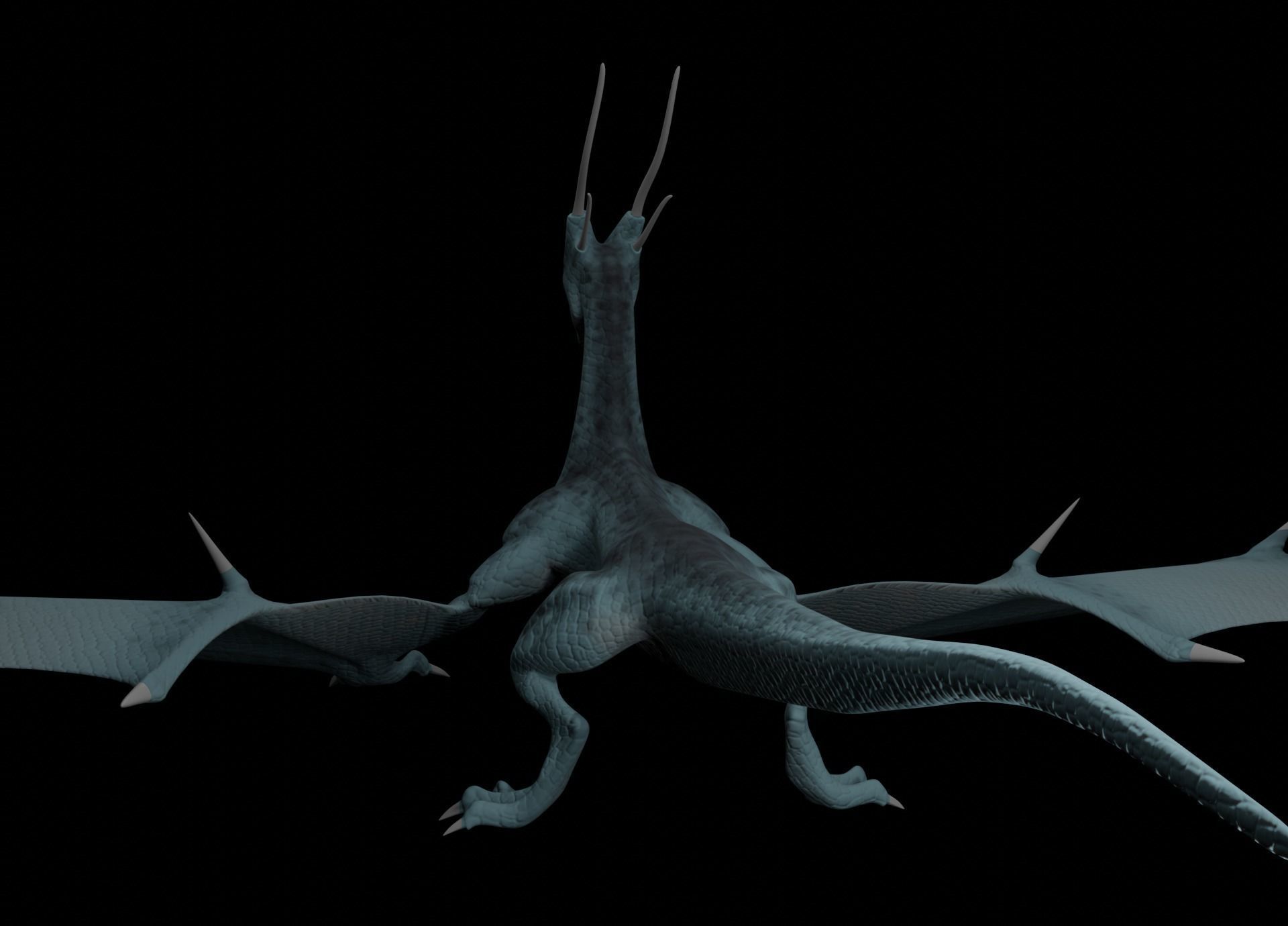 LowPoly Flying Sky Dragon Low-poly 3D model_25