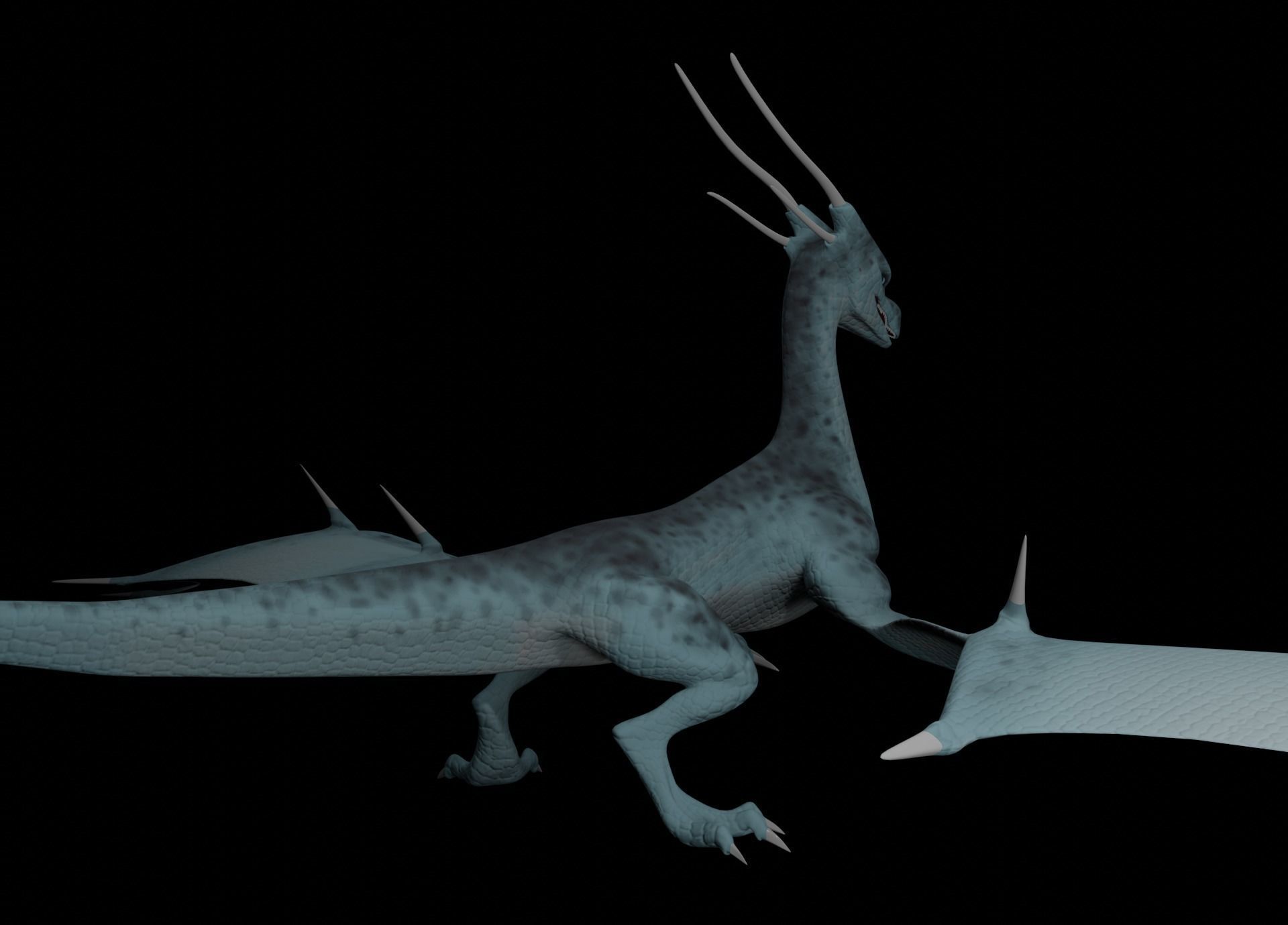 LowPoly Flying Sky Dragon Low-poly 3D model_22