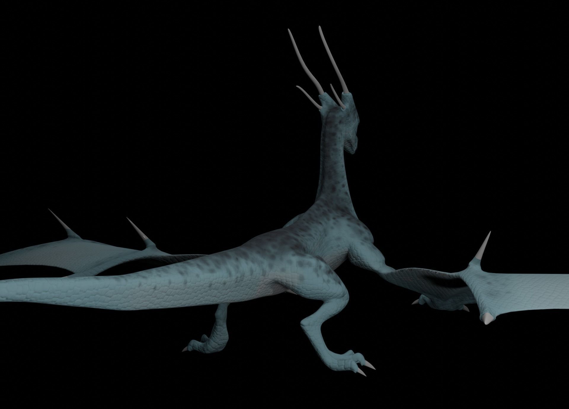 LowPoly Flying Sky Dragon Low-poly 3D model_23