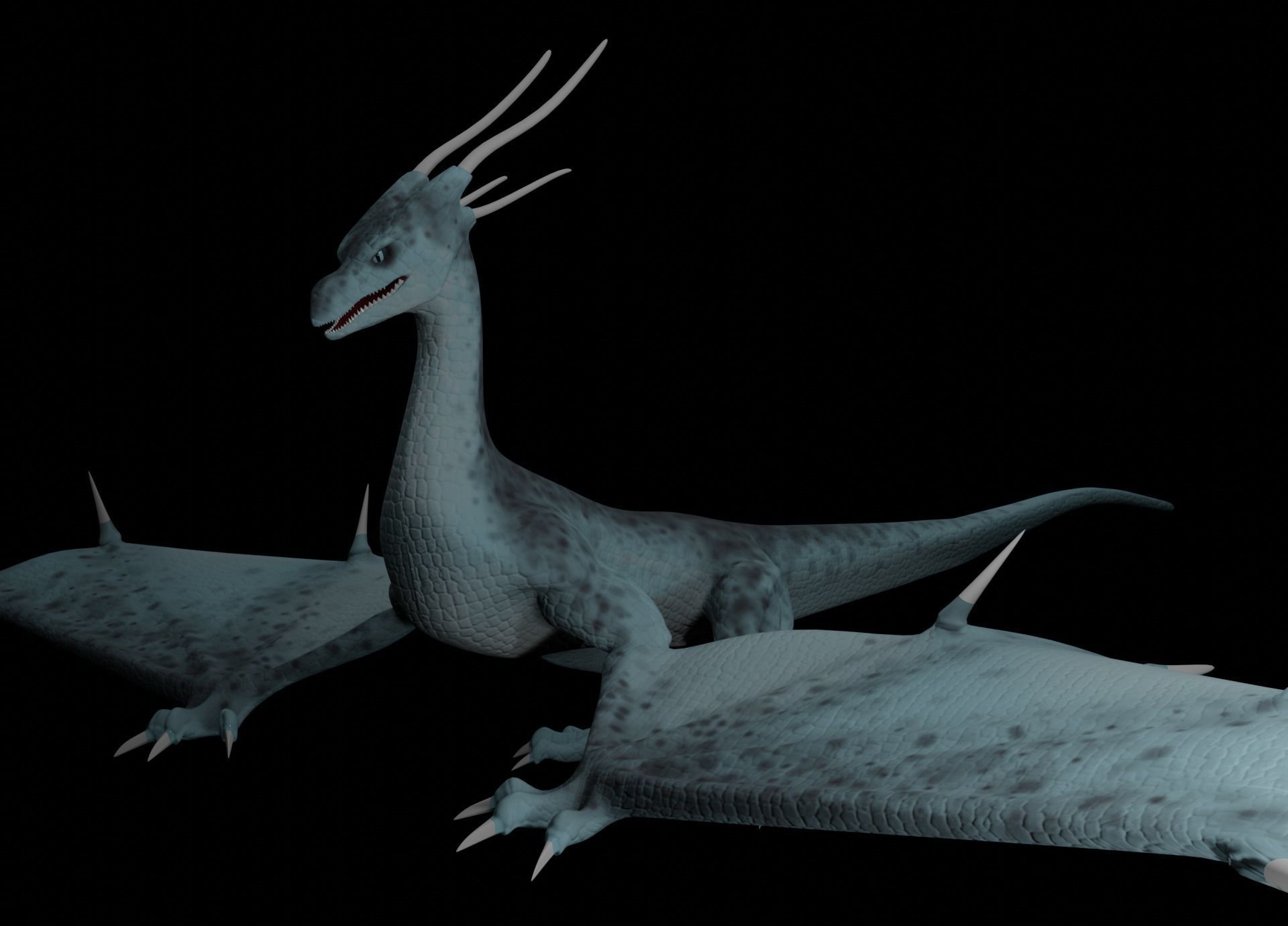 LowPoly Flying Sky Dragon Low-poly 3D model_31