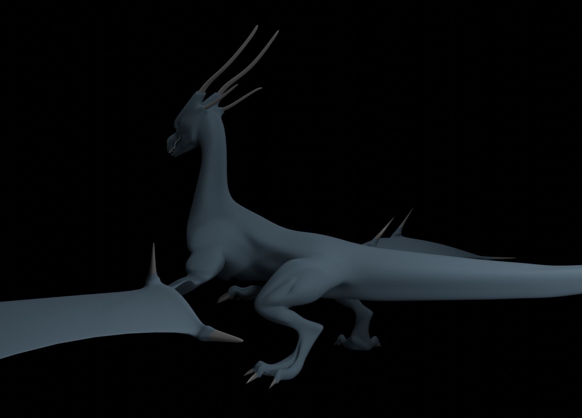 LowPoly Flying Sky Dragon Low-poly 3D model_52