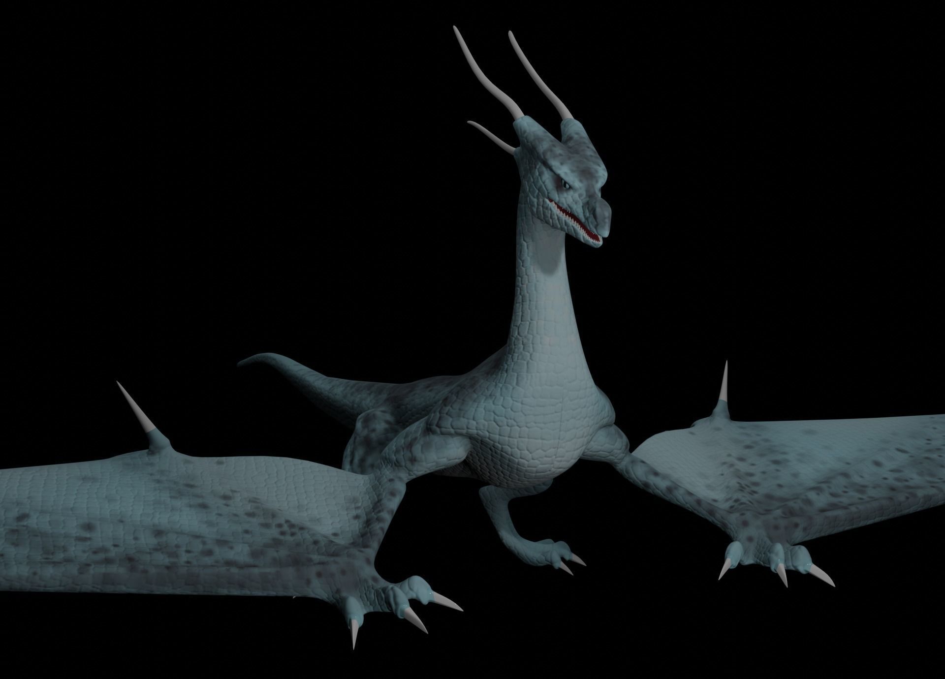 LowPoly Flying Sky Dragon Low-poly 3D model_36