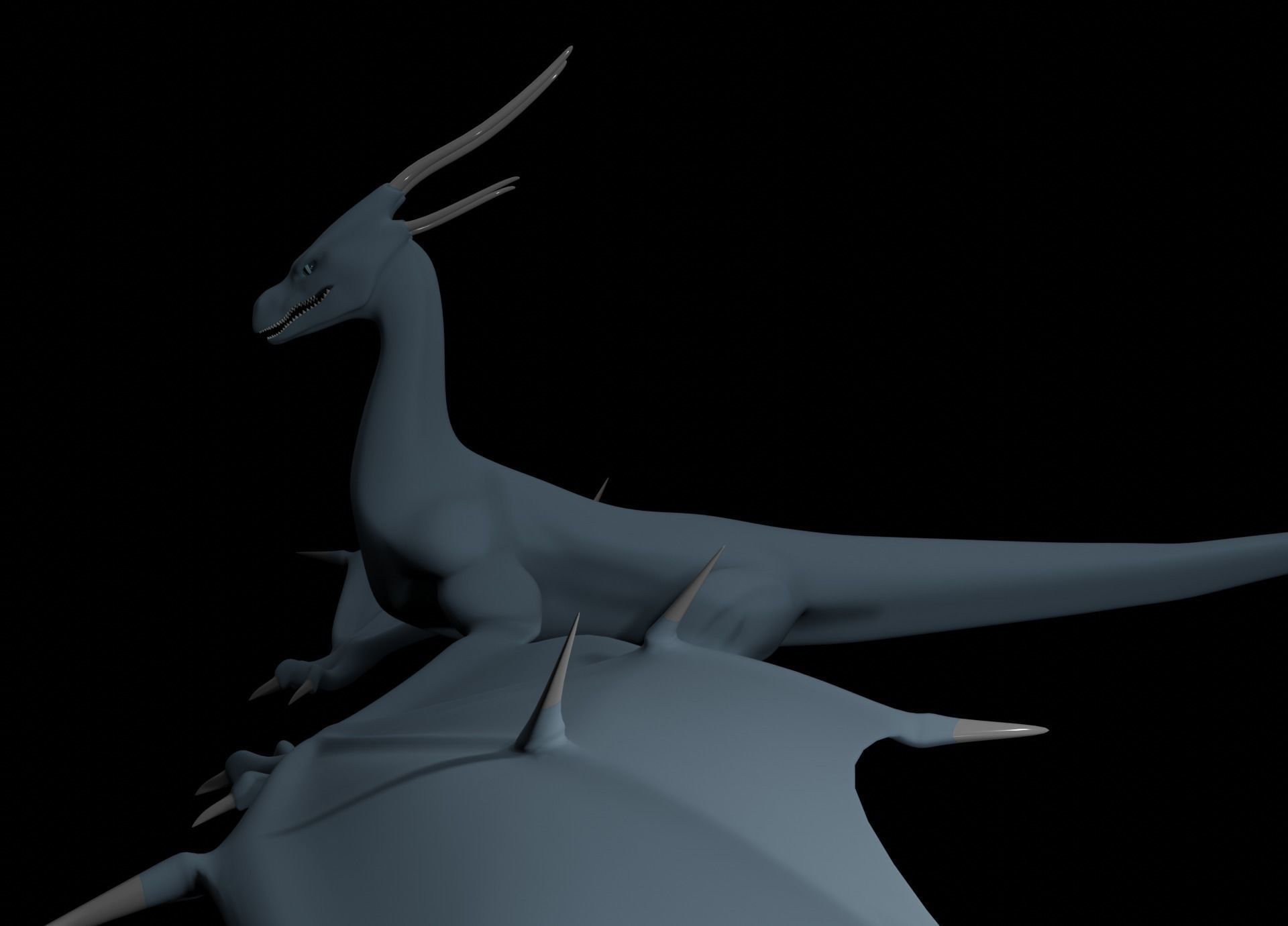LowPoly Flying Sky Dragon Low-poly 3D model_54