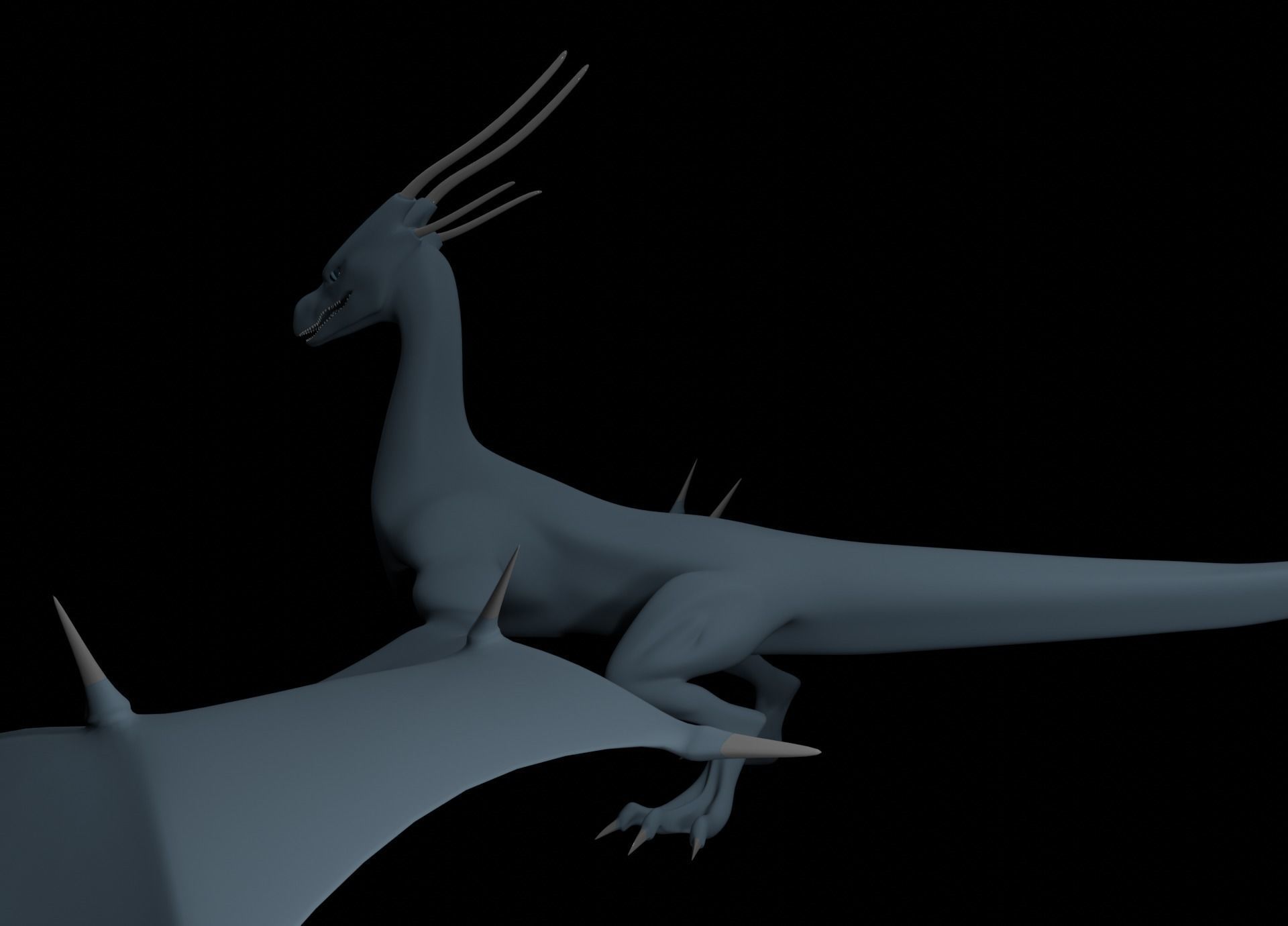 LowPoly Flying Sky Dragon Low-poly 3D model_53