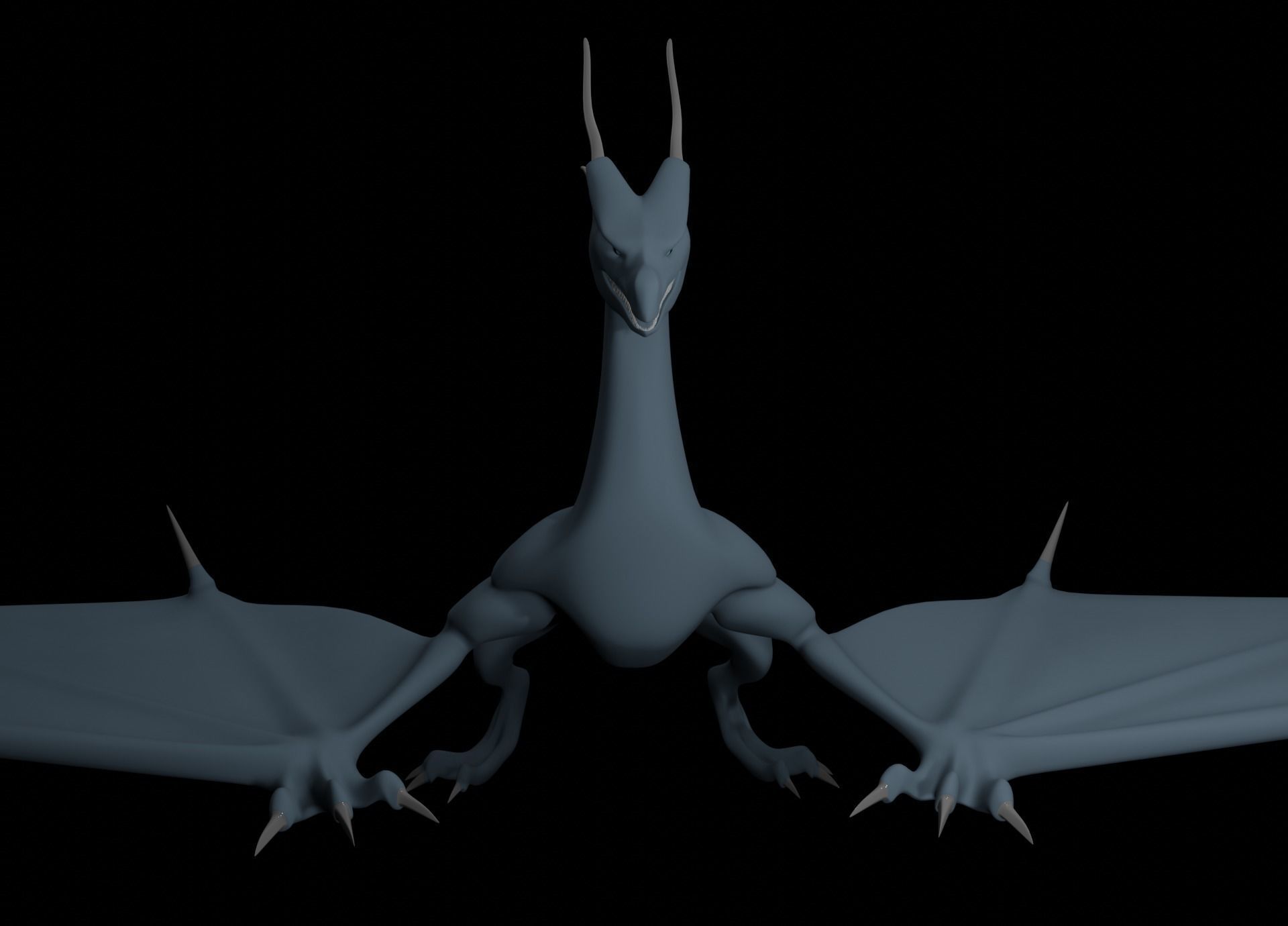 LowPoly Flying Sky Dragon Low-poly 3D model_59
