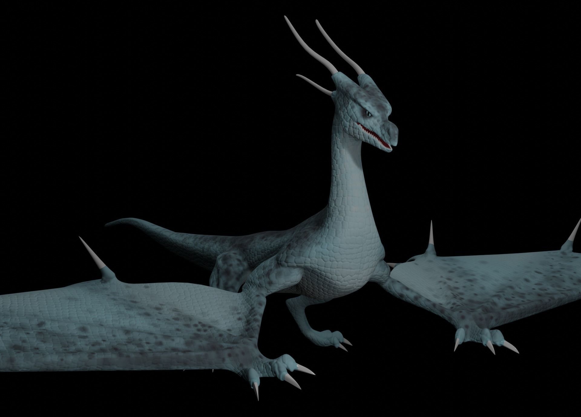 LowPoly Flying Sky Dragon Low-poly 3D model_37