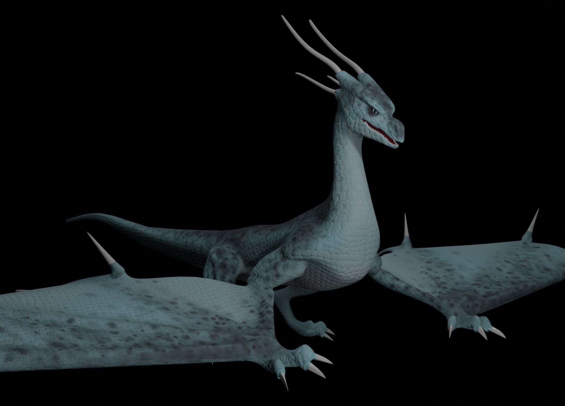 LowPoly Flying Sky Dragon Low-poly 3D model_14