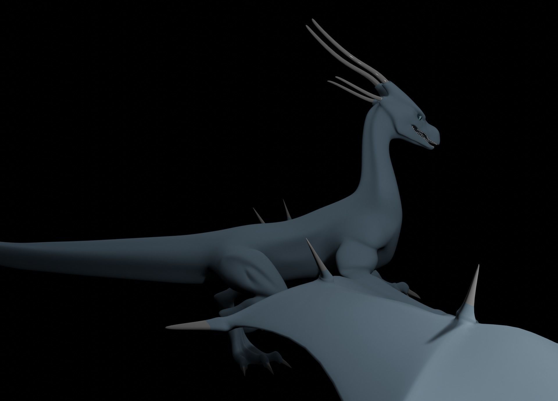 LowPoly Flying Sky Dragon Low-poly 3D model_45