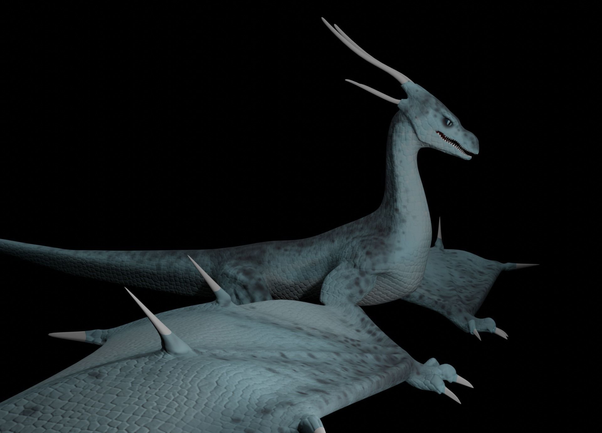 LowPoly Flying Sky Dragon Low-poly 3D model_18