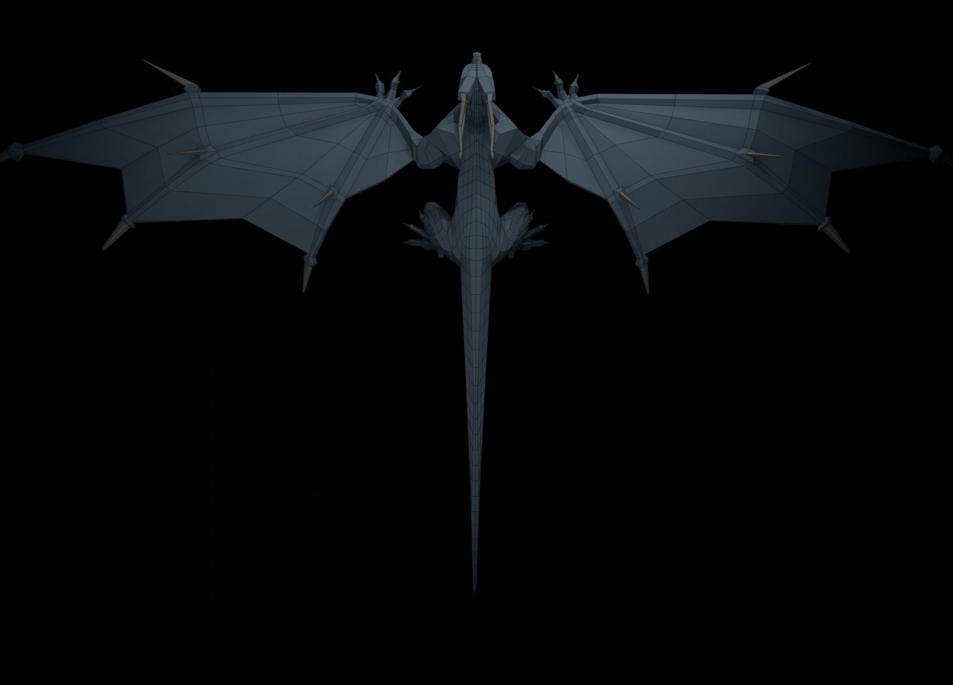 LowPoly Flying Sky Dragon Low-poly 3D model_5