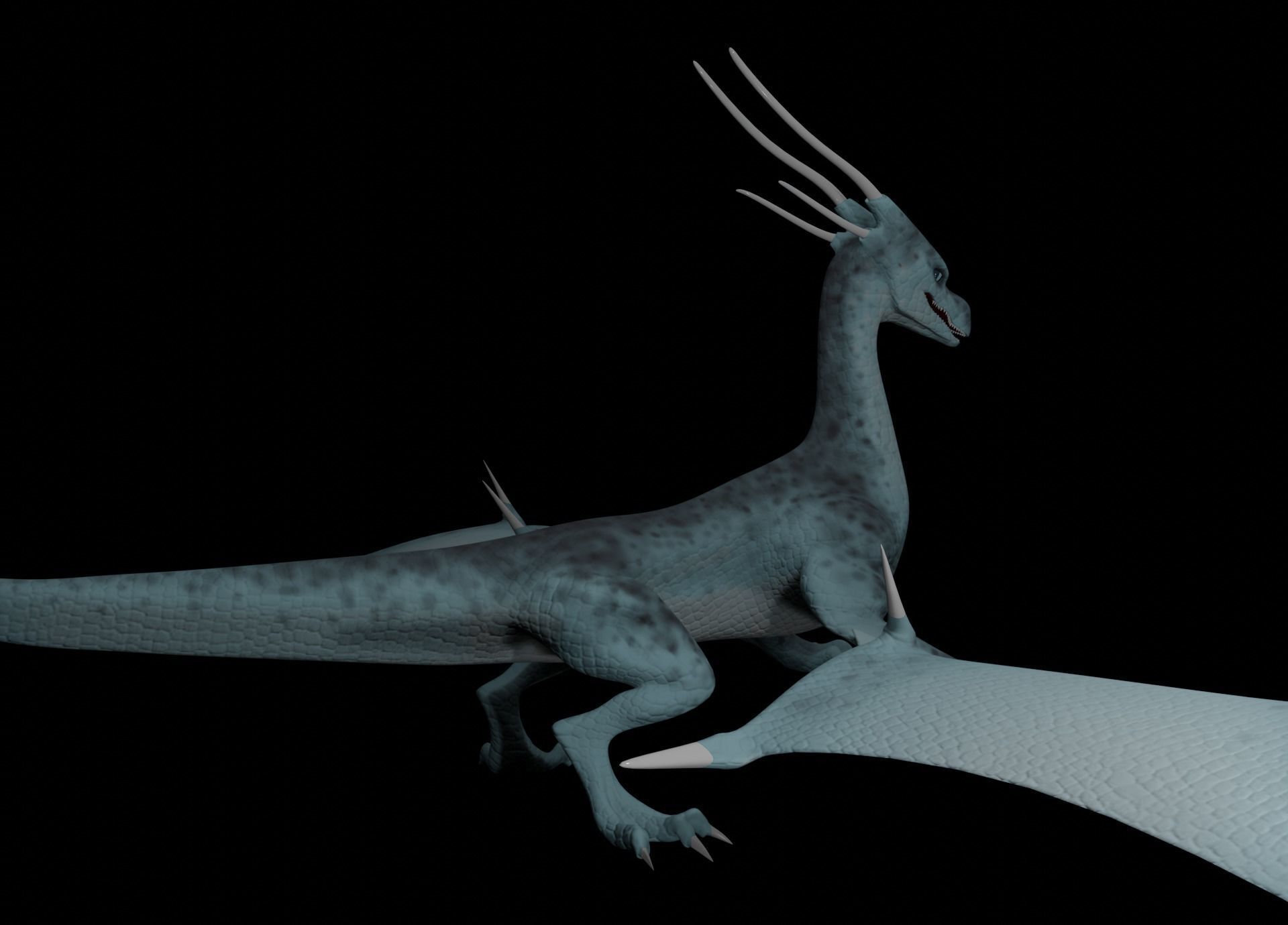 LowPoly Flying Sky Dragon Low-poly 3D model_21