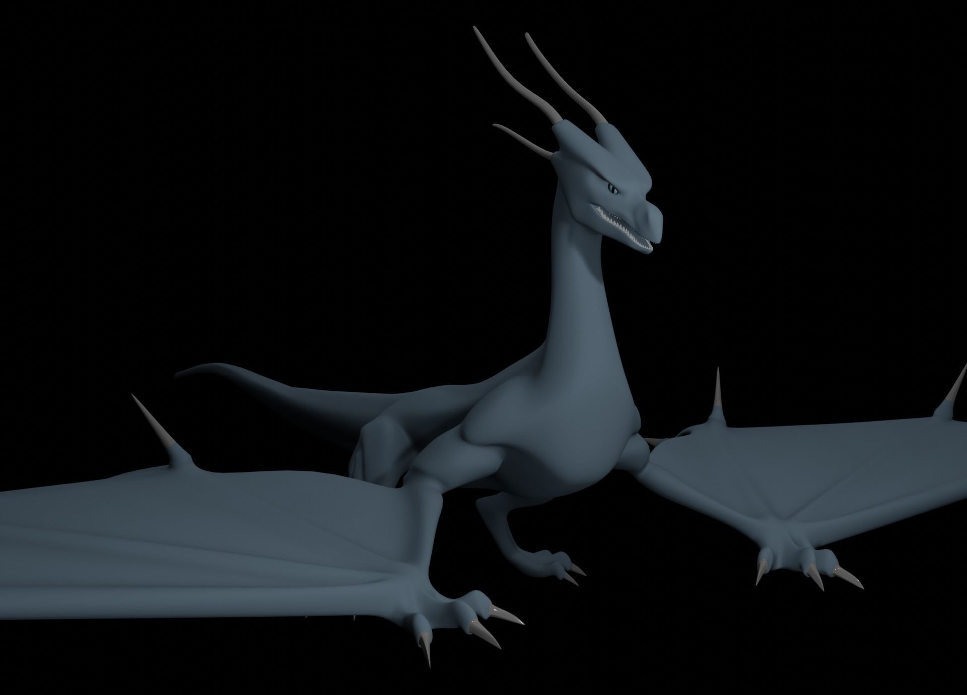 LowPoly Flying Sky Dragon Low-poly 3D model_62