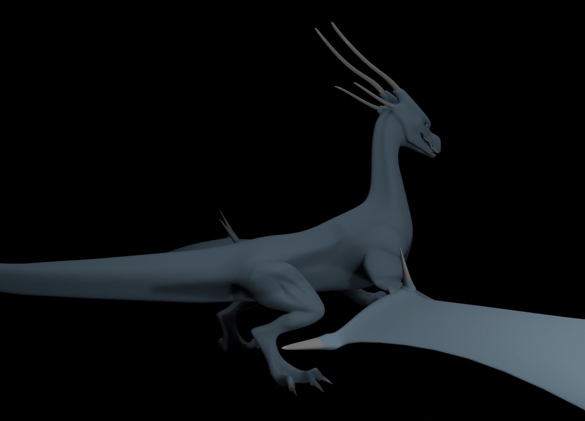 LowPoly Flying Sky Dragon Low-poly 3D model_46