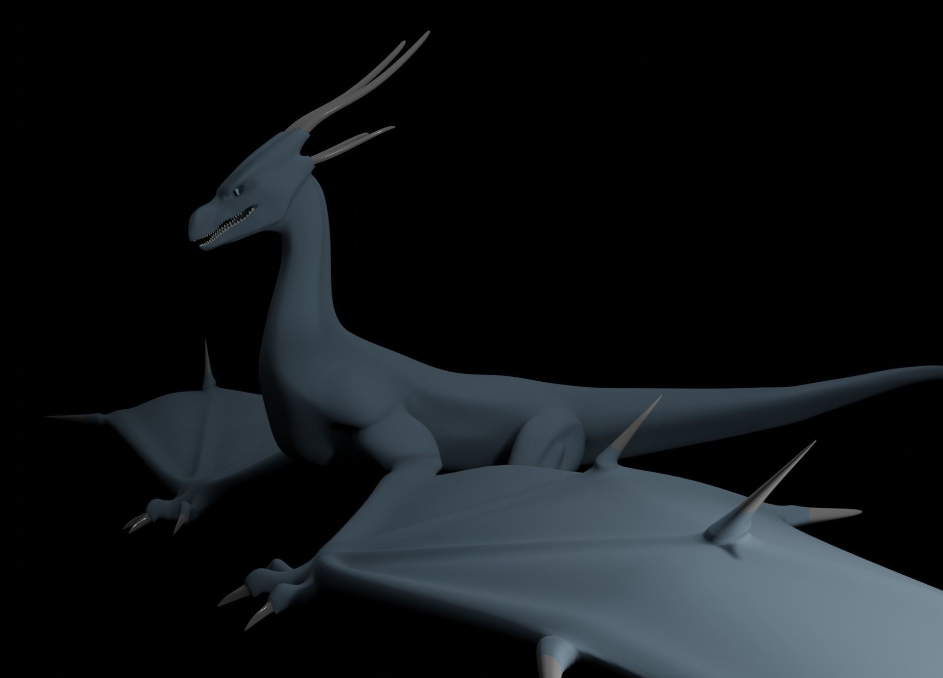 LowPoly Flying Sky Dragon Low-poly 3D model_55