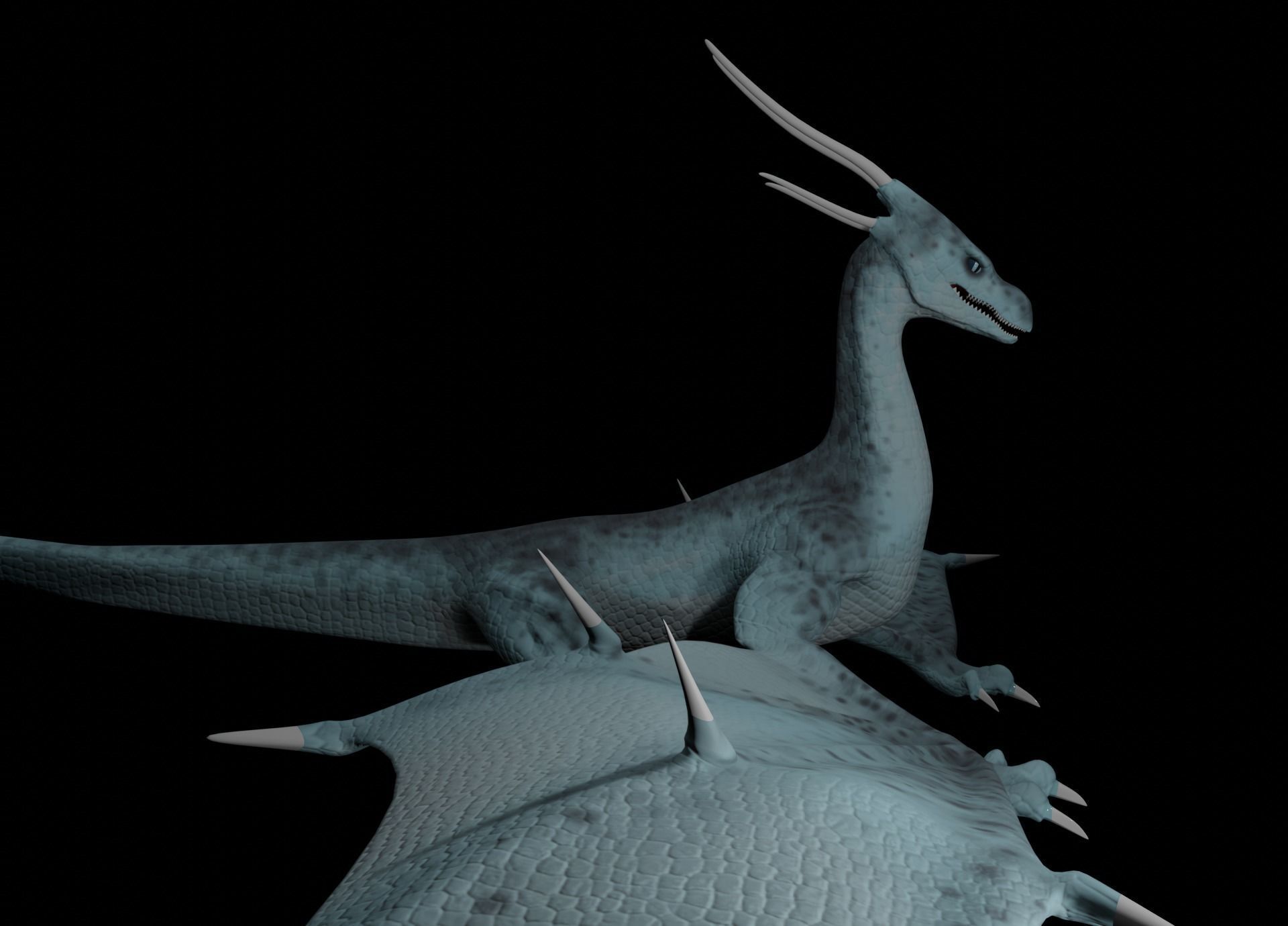 LowPoly Flying Sky Dragon Low-poly 3D model_19