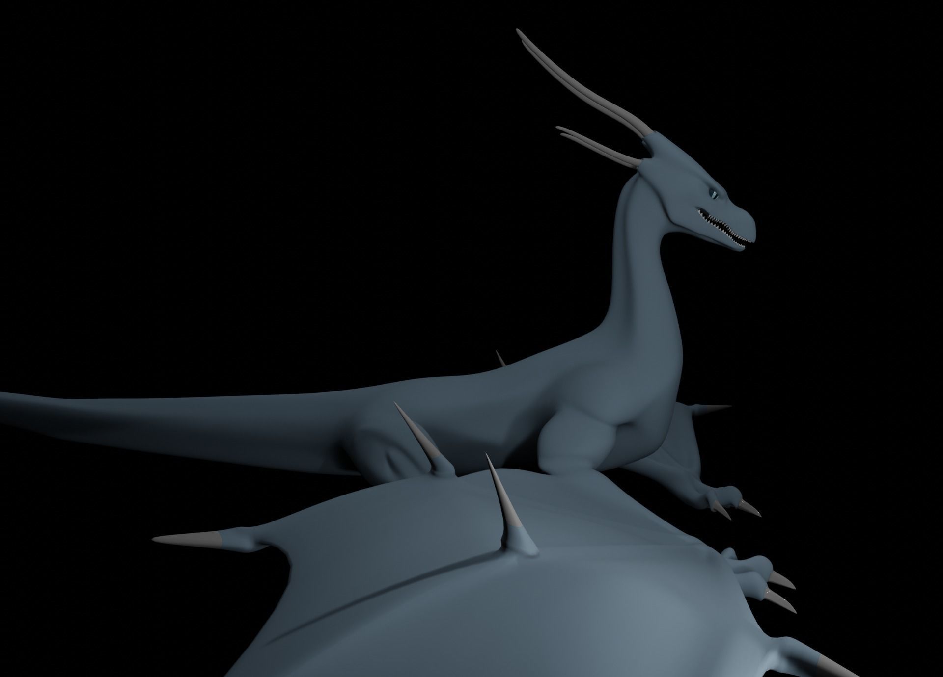 LowPoly Flying Sky Dragon Low-poly 3D model_44