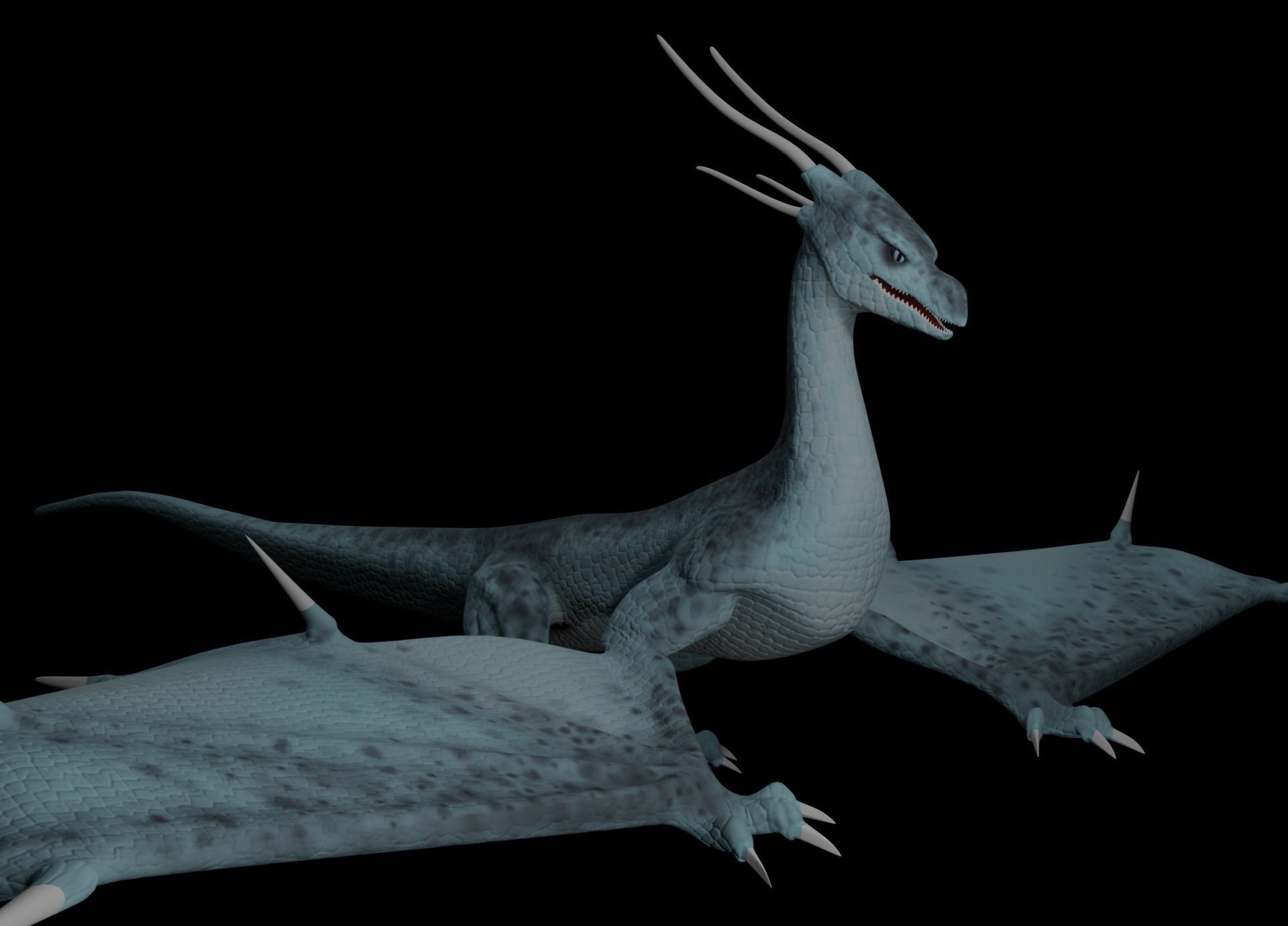 LowPoly Flying Sky Dragon Low-poly 3D model_16