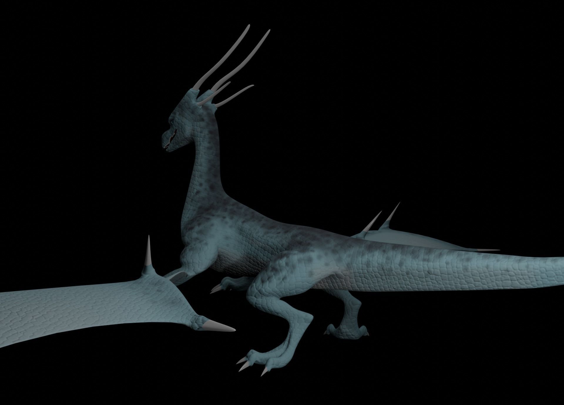 LowPoly Flying Sky Dragon Low-poly 3D model_27