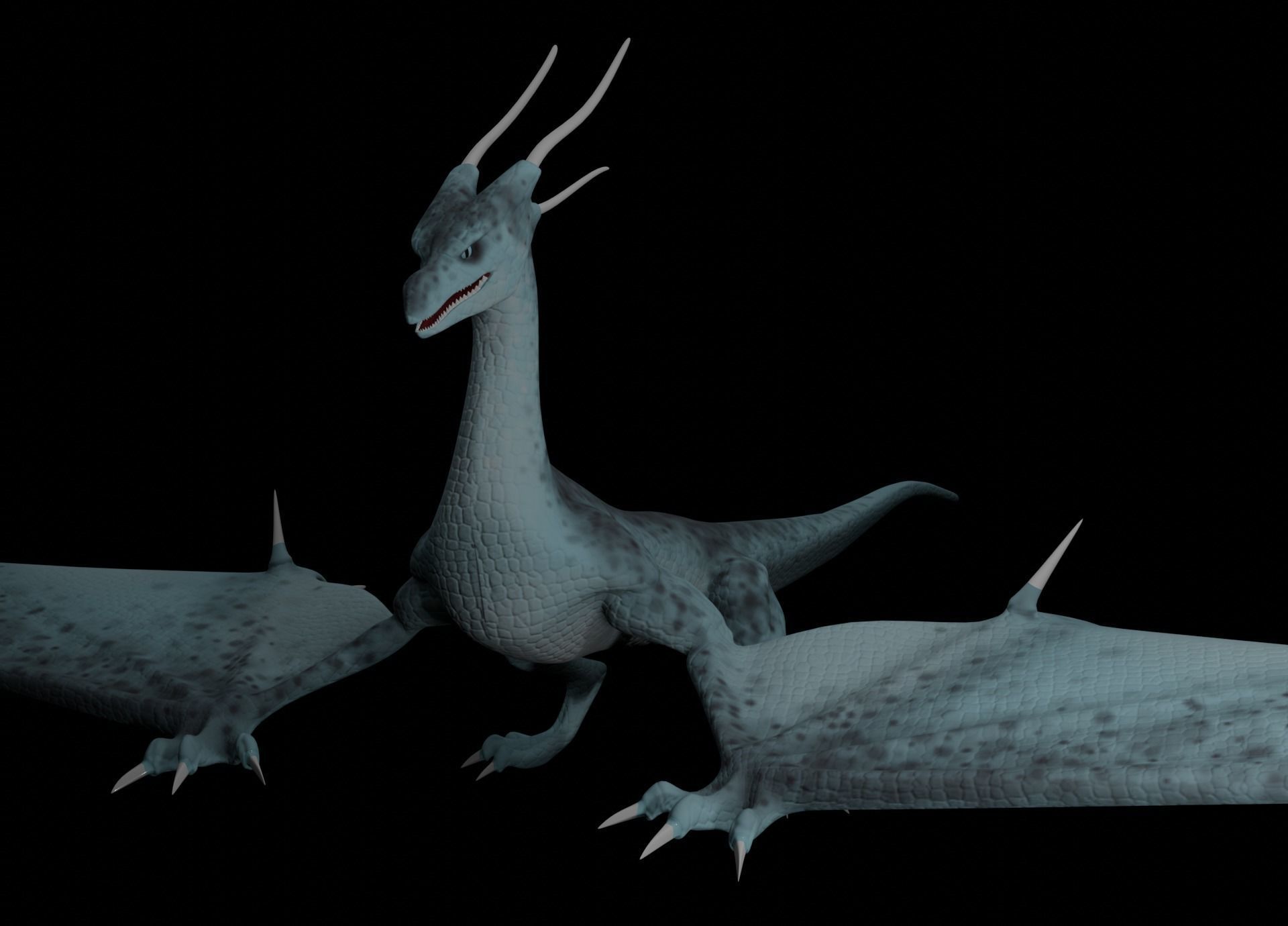 LowPoly Flying Sky Dragon Low-poly 3D model_32