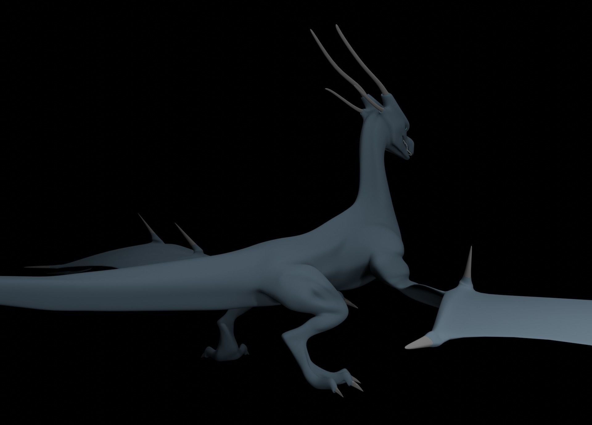 LowPoly Flying Sky Dragon Low-poly 3D model_47