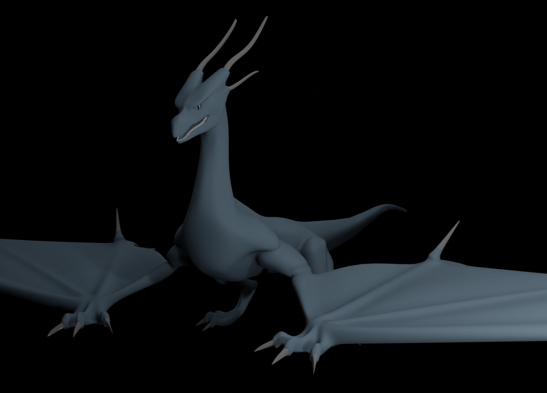 LowPoly Flying Sky Dragon Low-poly 3D model_57