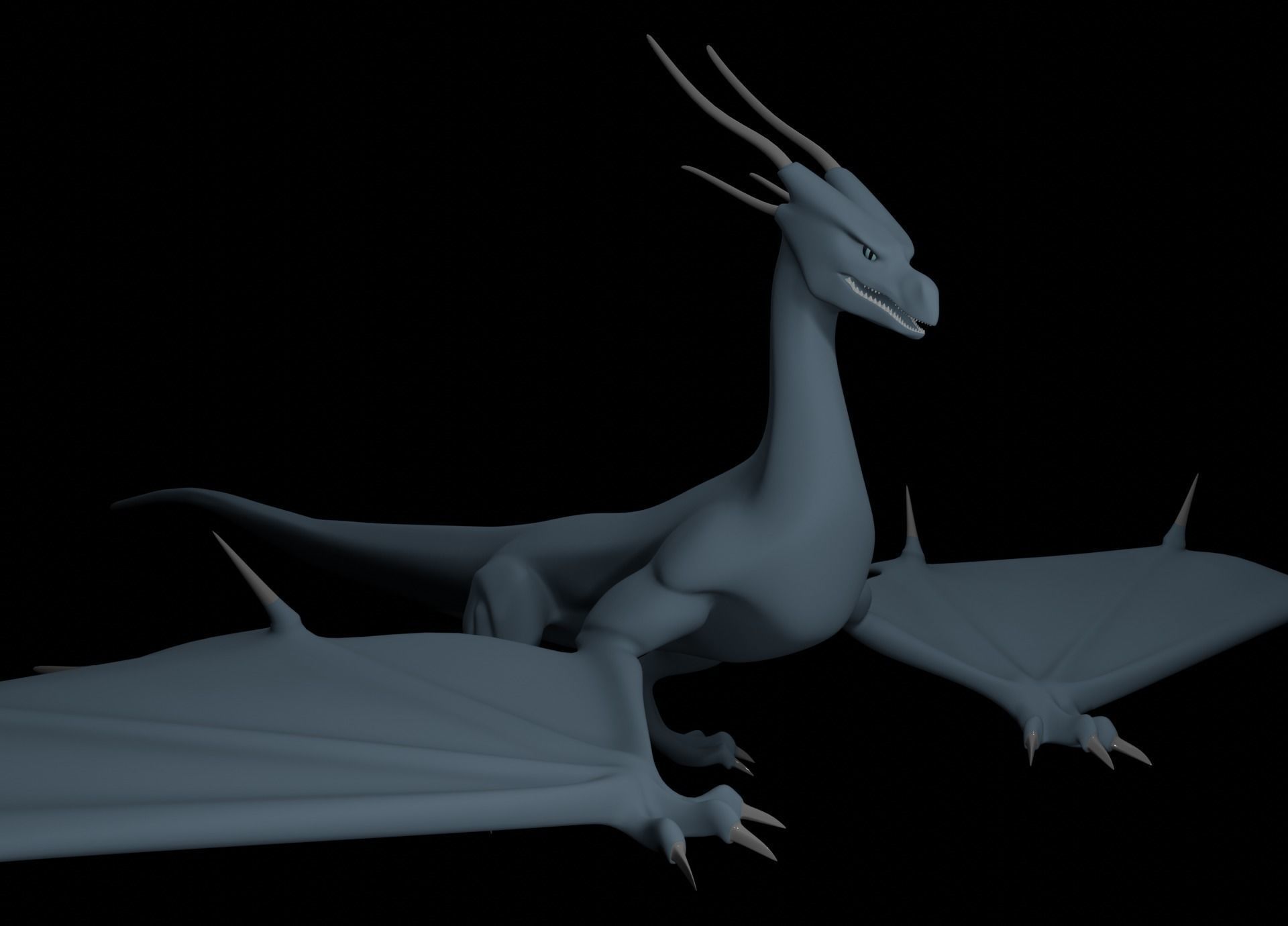 LowPoly Flying Sky Dragon Low-poly 3D model_40