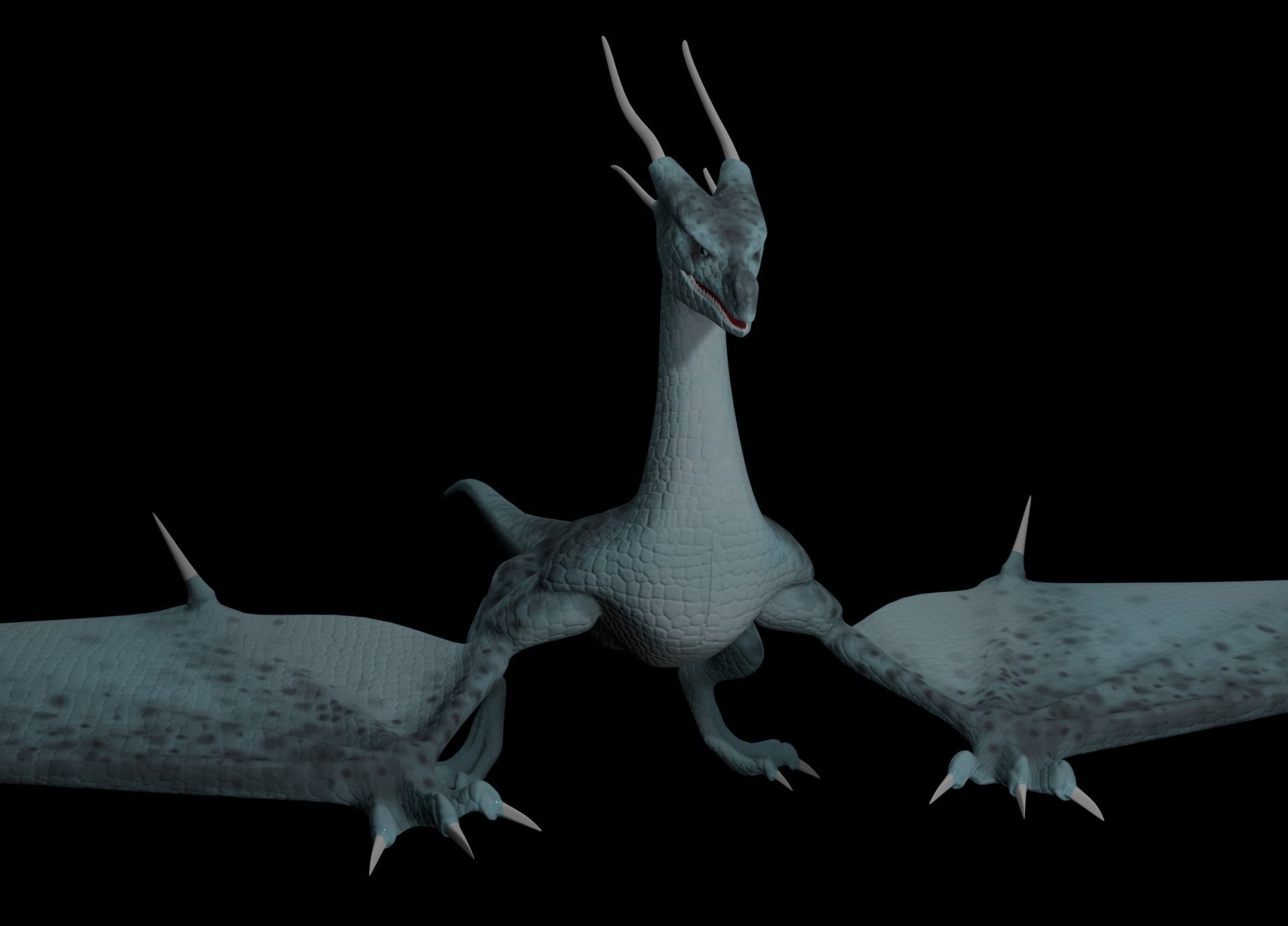 LowPoly Flying Sky Dragon Low-poly 3D model_35