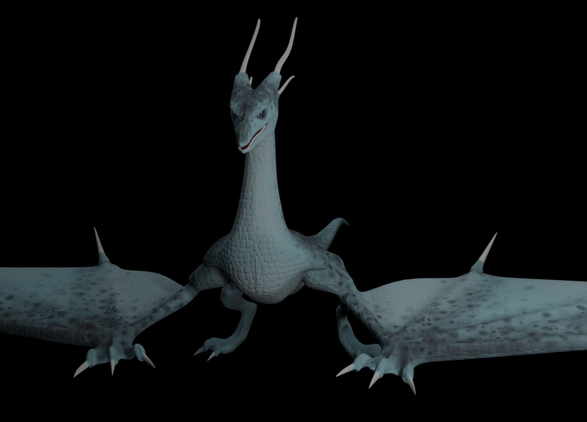 LowPoly Flying Sky Dragon Low-poly 3D model_33