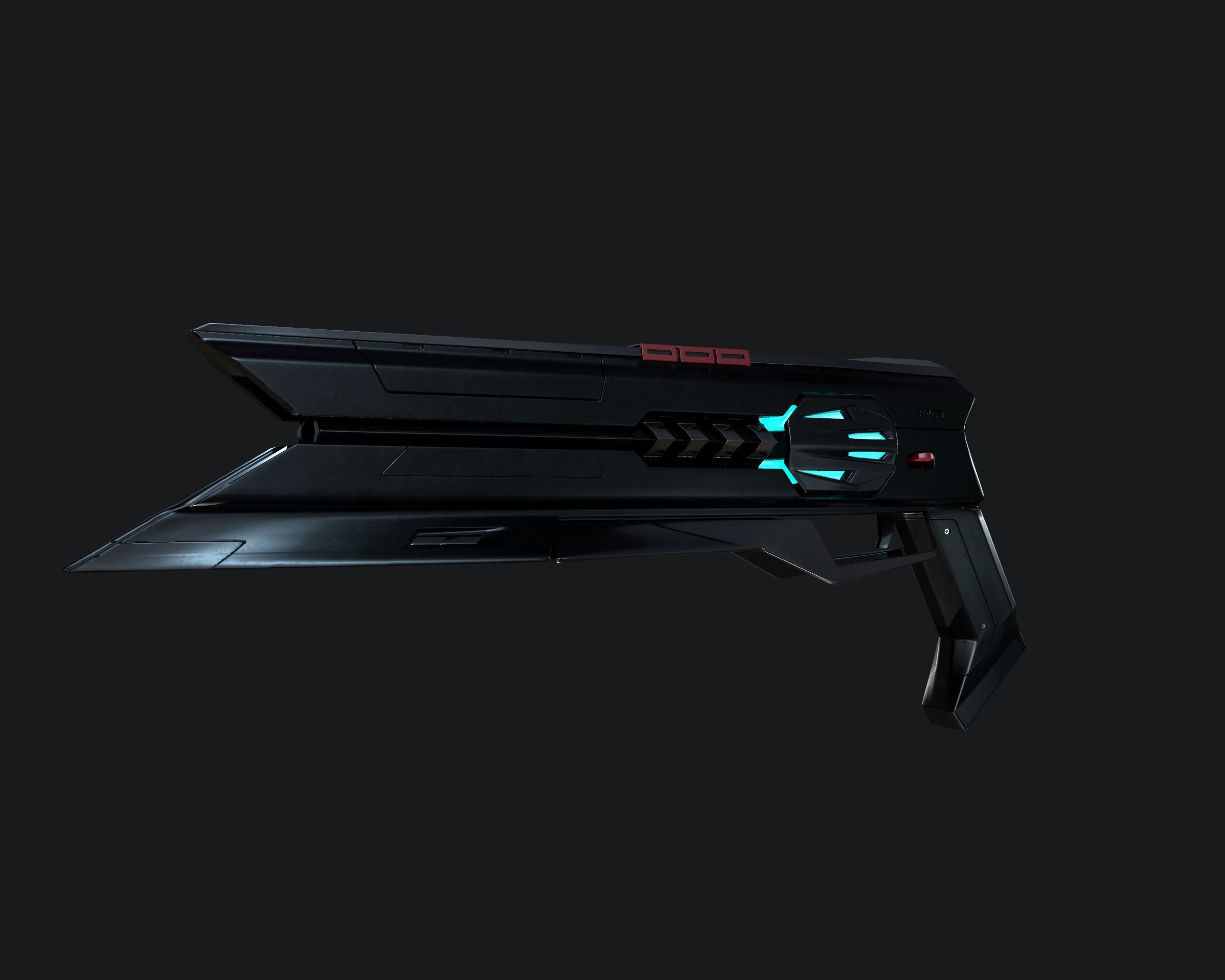 sci fi weapon game ready Low-poly 3D model_3