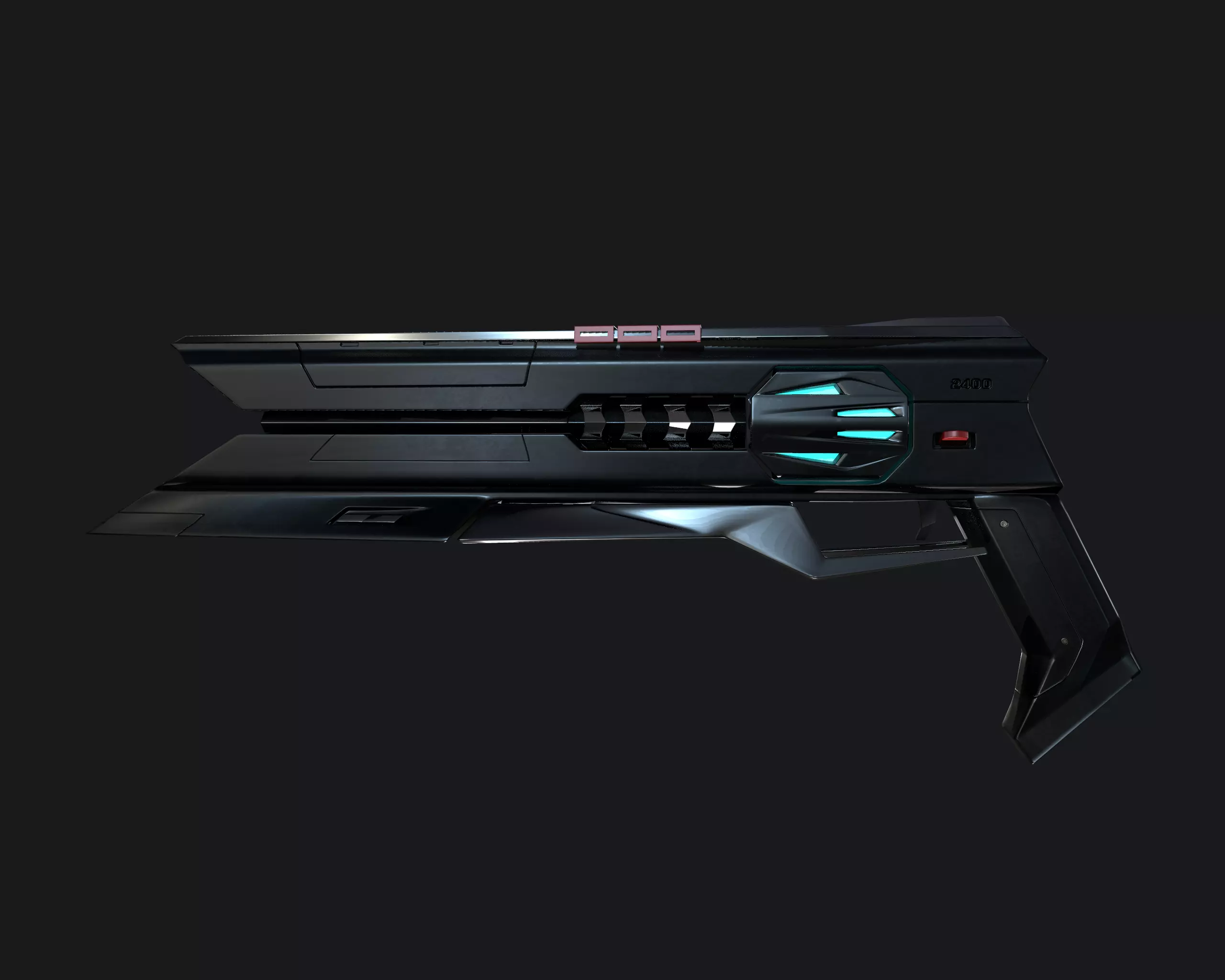 sci fi weapon game ready Low-poly 3D model_0