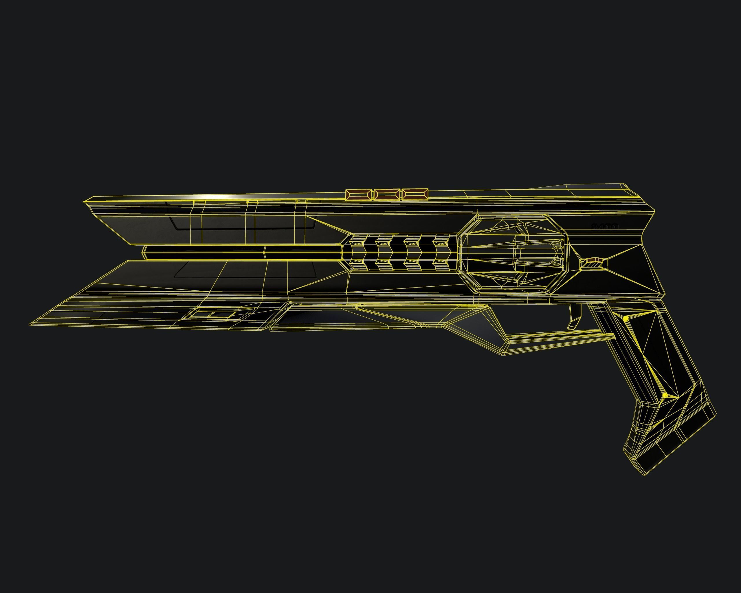 sci fi weapon game ready Low-poly 3D model_5