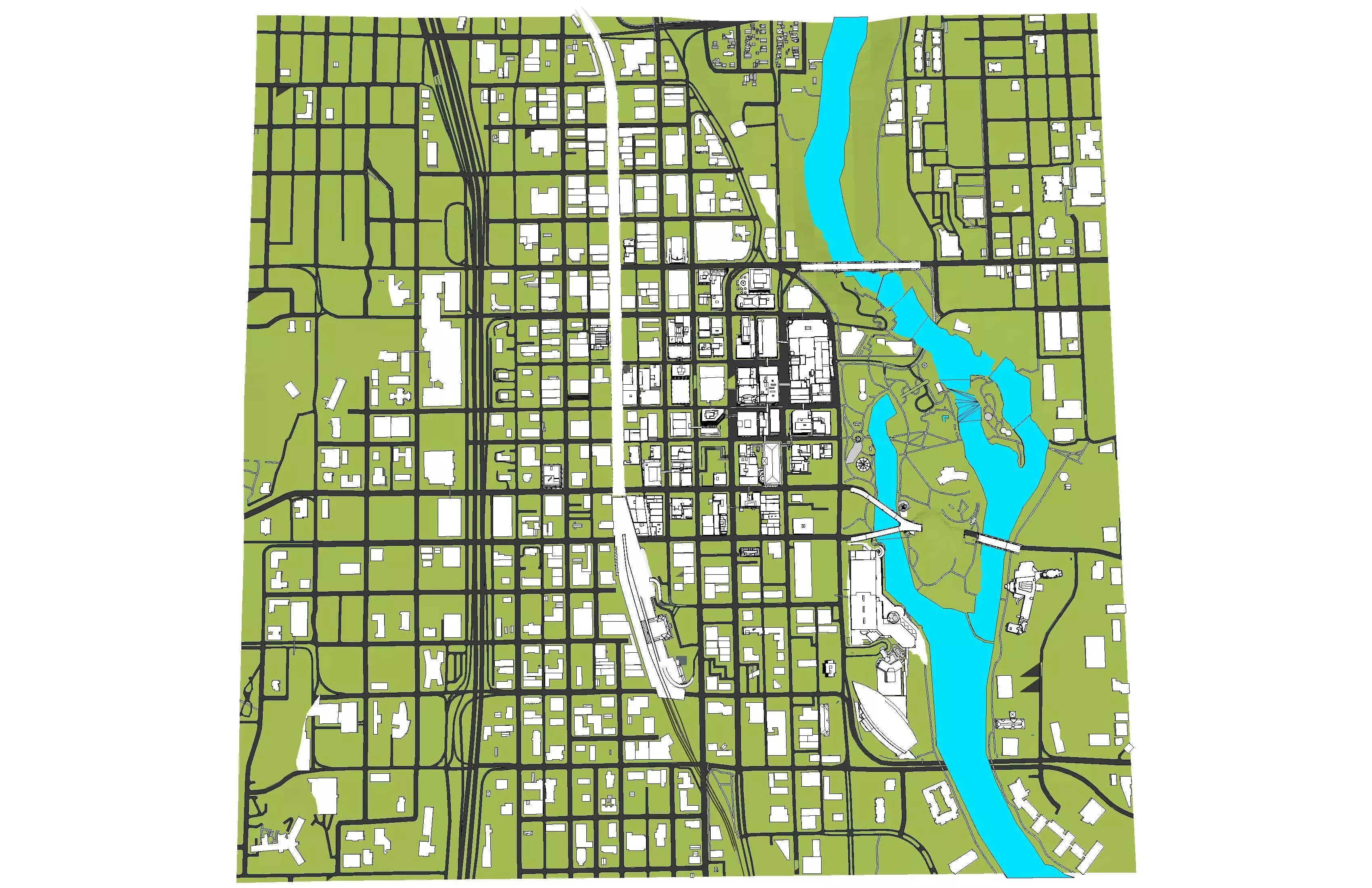 Downtown Spokane Washington 3D model_0