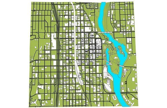 Downtown Spokane Washington 3D model