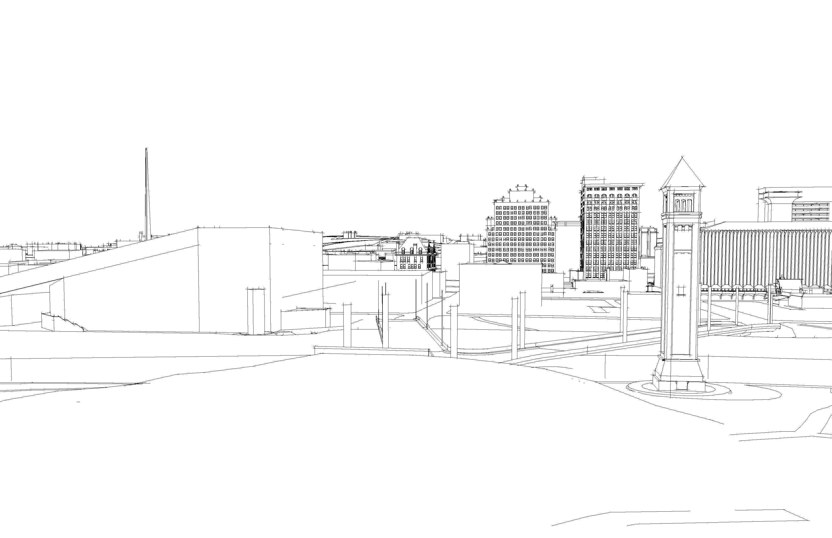 Downtown Spokane Washington 3D model_5