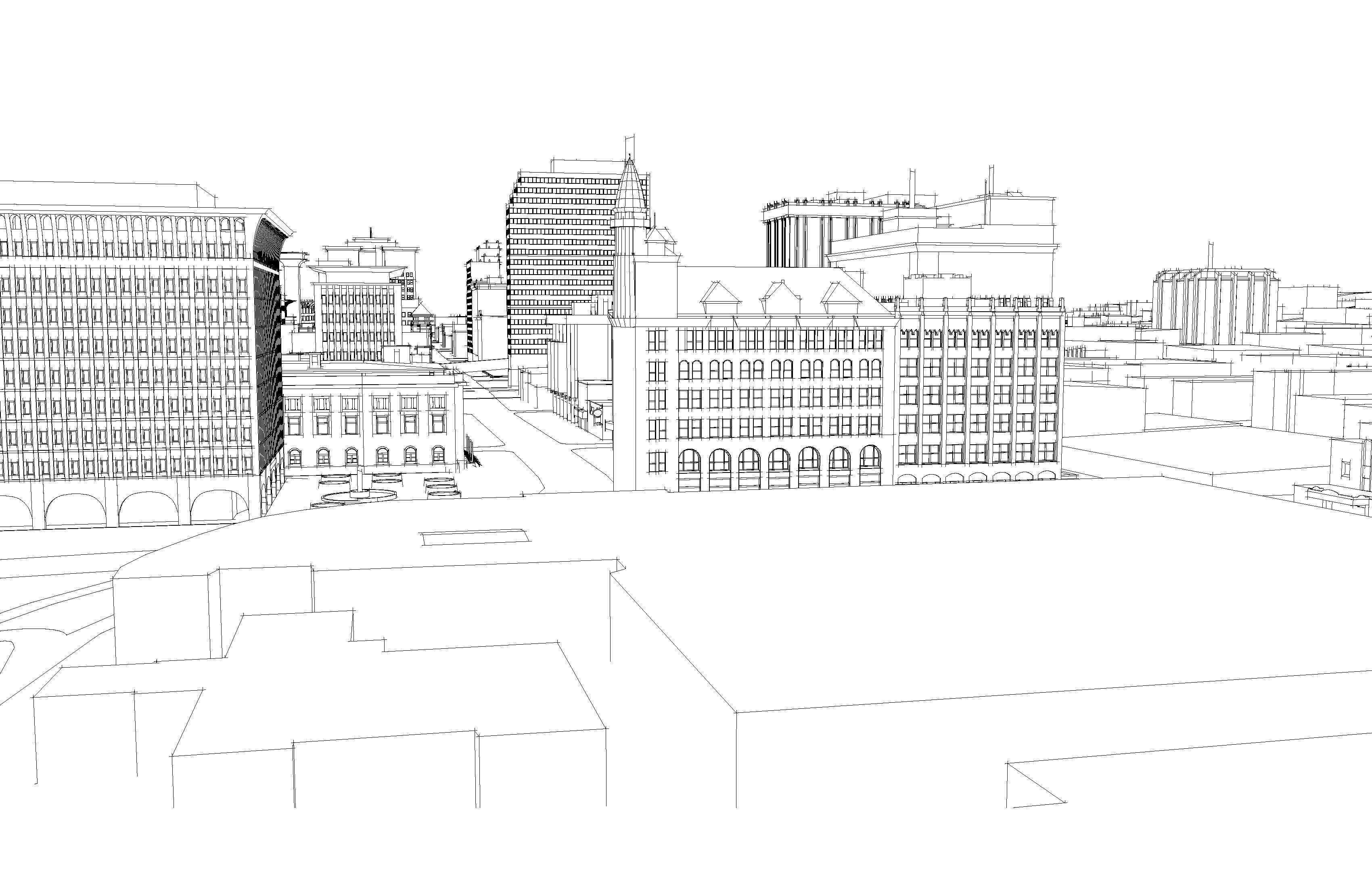 Downtown Spokane Washington 3D model_9