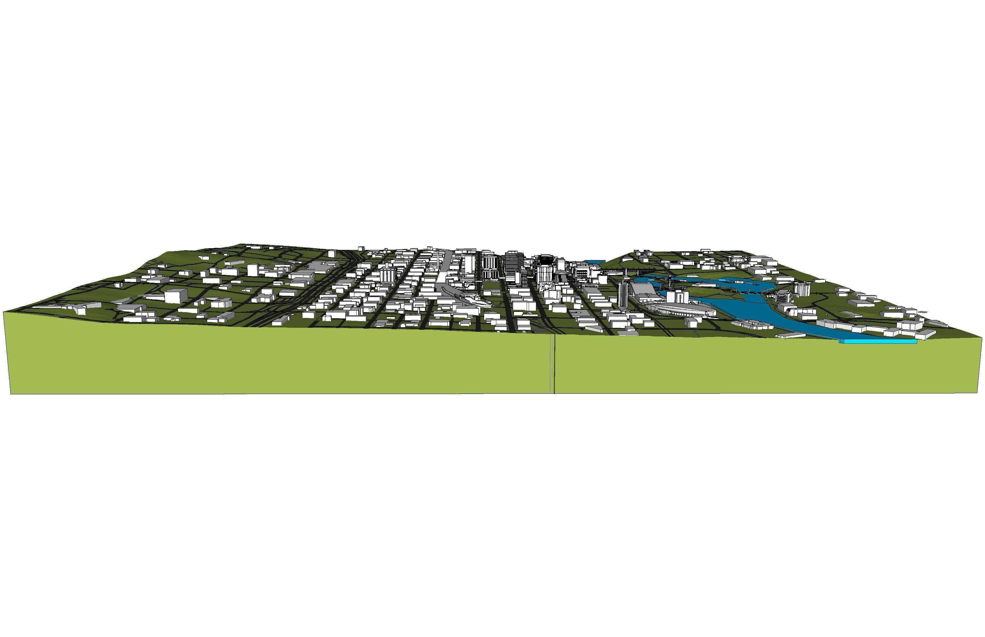 Downtown Spokane Washington 3D model_1