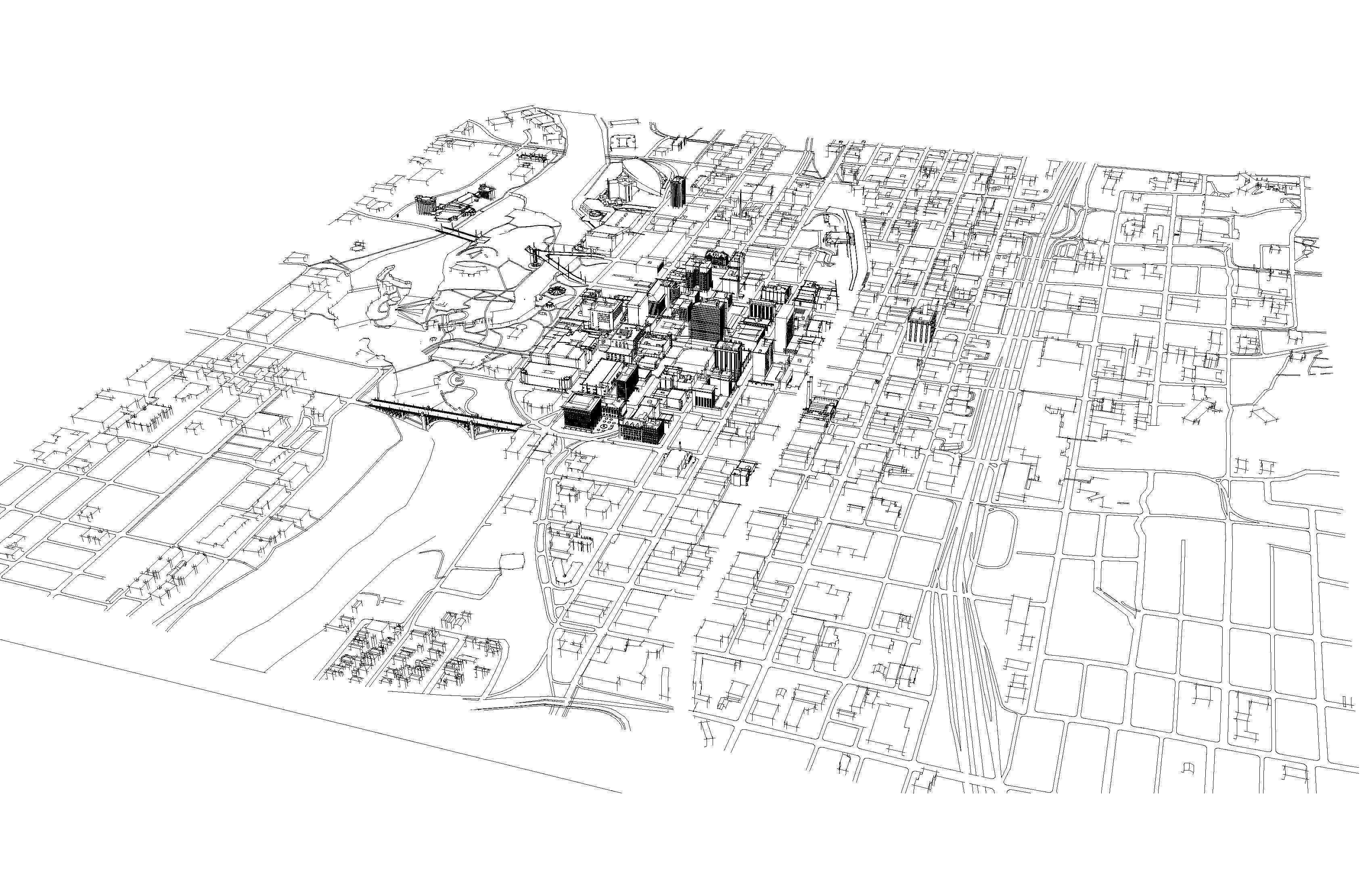 Downtown Spokane Washington 3D model_8
