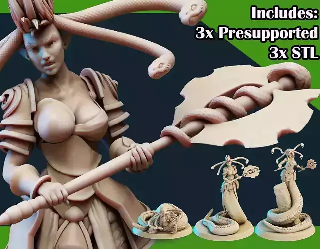 3D Printable Medusa Elites Bundle Battle Axes