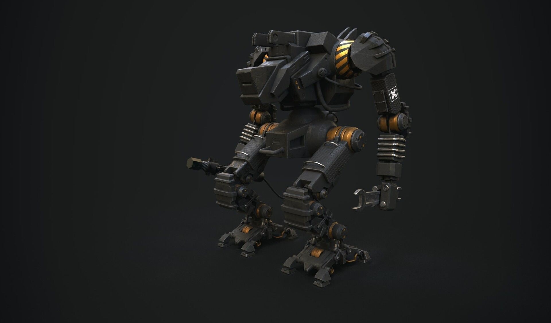 Mech support 3D model_2