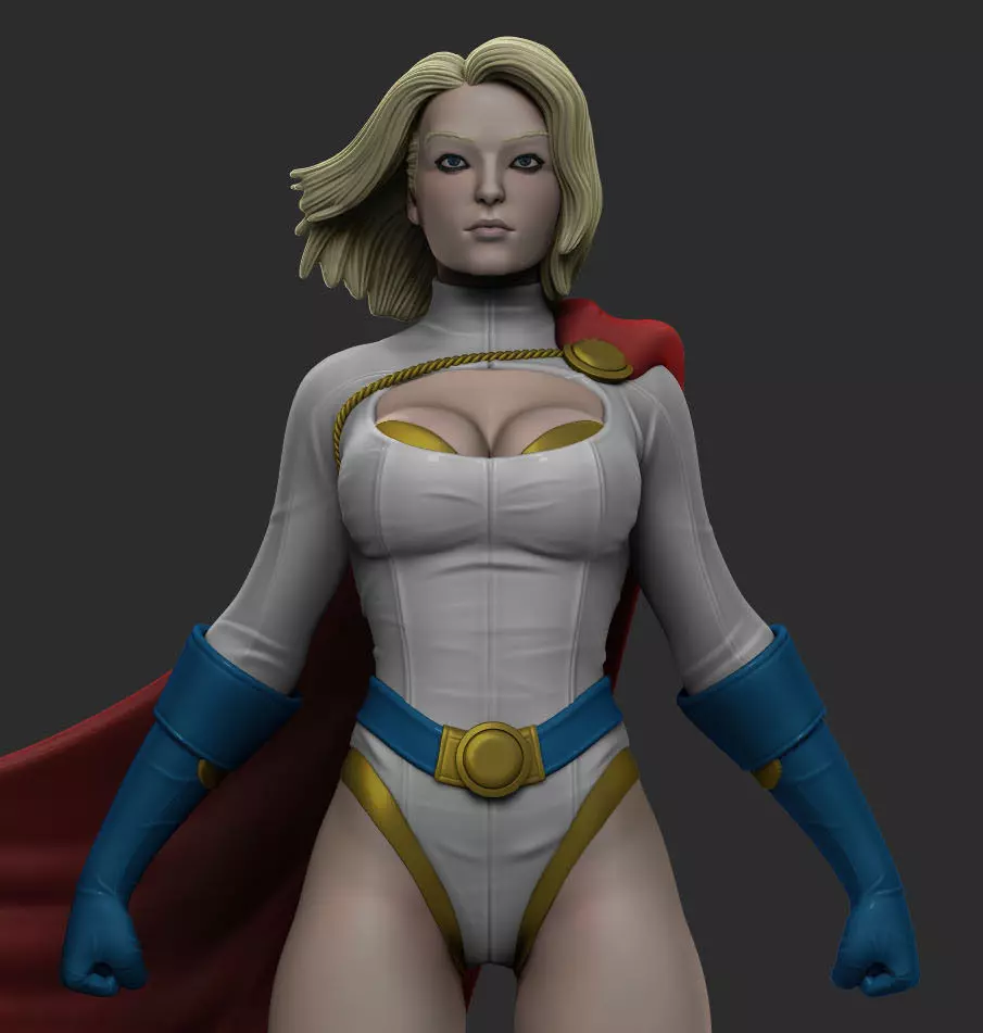 Power Girl  3D print model_0