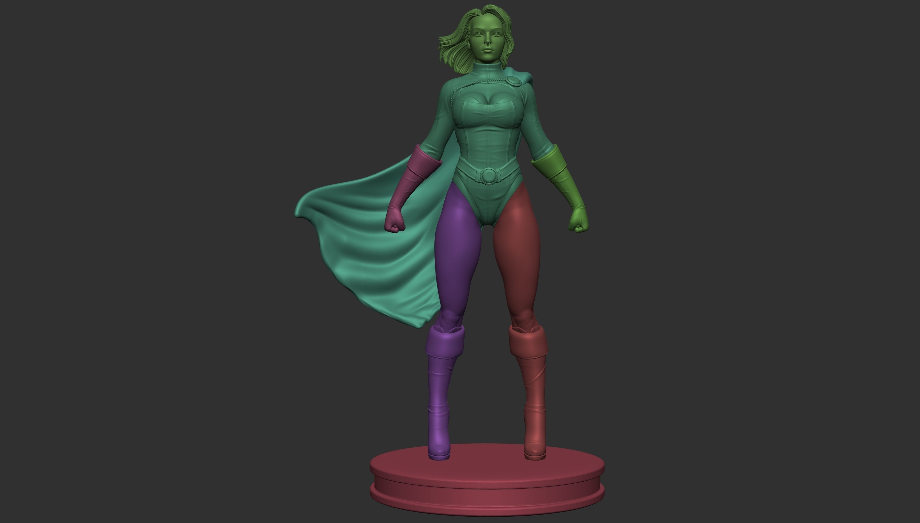 Power Girl  3D print model_12
